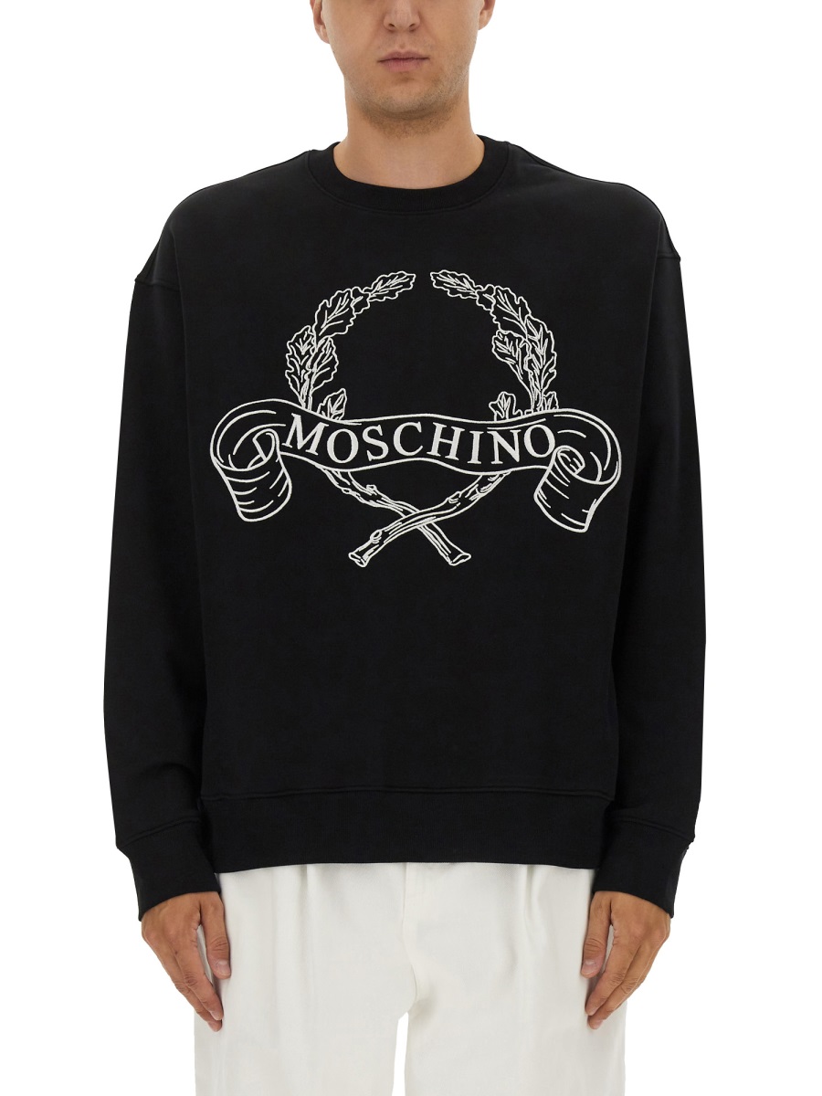 SWEATSHIRT WITH LAUREL CROWN LOGO EMBROIDERY 170252281555 (MOSCHINO / スウェット・フーディー ) | MOSCHINO (モスキーノ)
