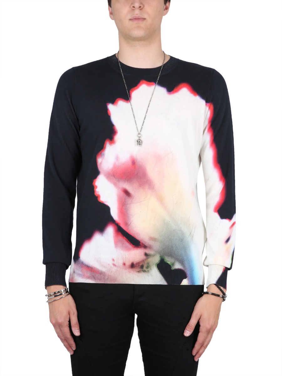 JERSEY WITH SOLARISED FLOWER PRINT 752059Q1GBZ1014 (Alexander McQUEEN / ニット・セーター・カーディガン ) | Alexander McQUEEN (アレキサンダー・マックイーン)