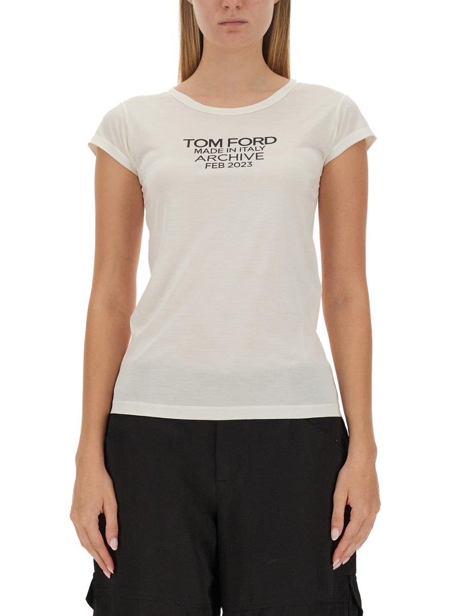 T-SHIRT WITH LOGO TSJ559FAX835XAWLB (TOM FORD / Tシャツ・カットソー ) | TOM FORD (トムフォード)