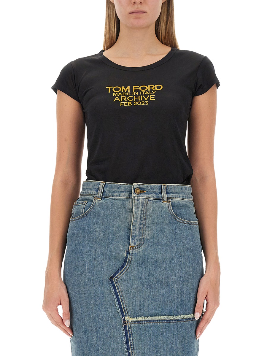 T-SHIRT WITH LOGO TSJ559FAX835XLBGO (TOM FORD / Tシャツ・カットソー ) | TOM FORD (トムフォード)