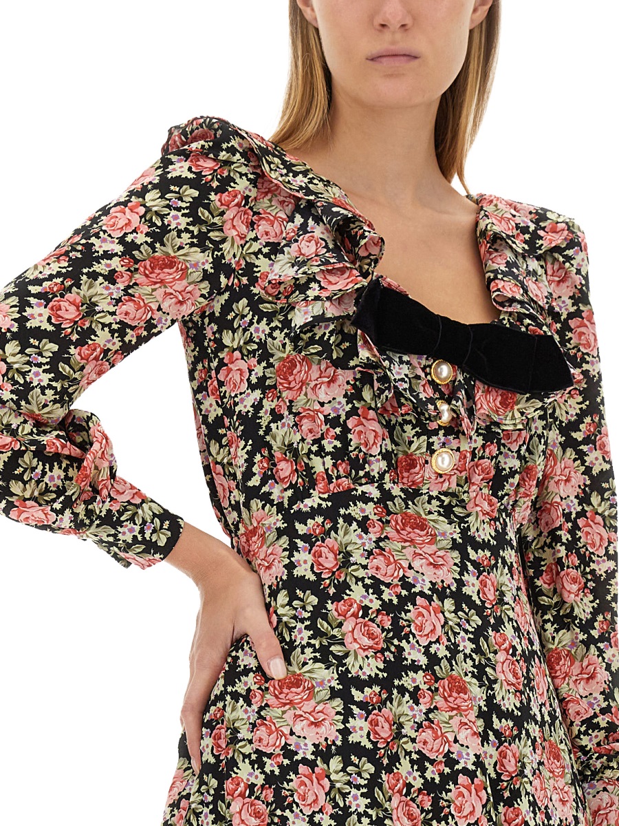 FLOWER PRINT MINI DRESS FAB3493F4001900 (ALESSANDRA RICH / ワンピース・ドレス・オールインワン ) | ALESSANDRA RICH (アレッサンドラ リッチ)(3)