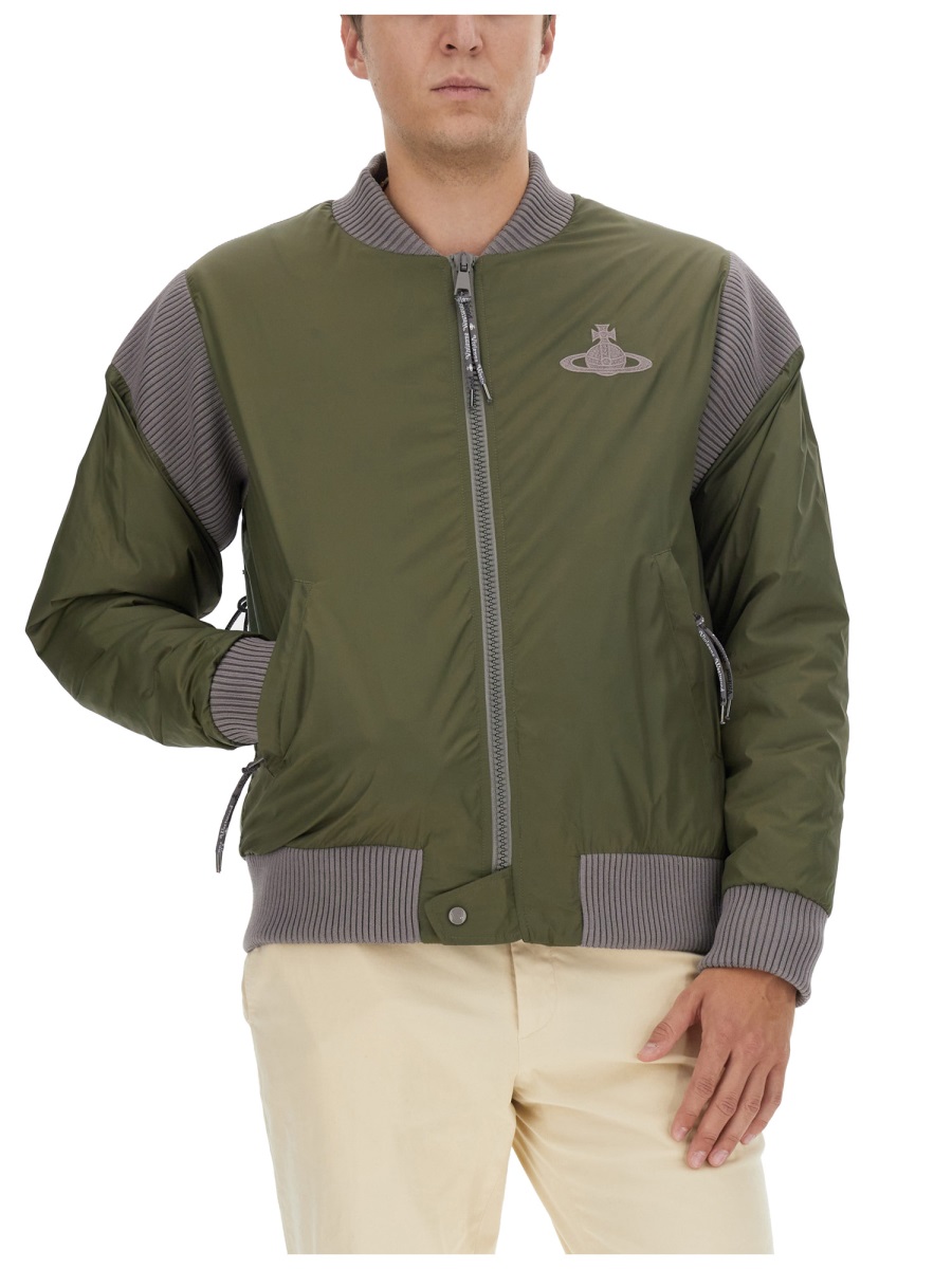 BOMBER JACKET WITH LOGO 33040009W00M3M402 (Vivienne Westwood / カジュアルジャケット ) | Vivienne Westwood (ヴィヴィアン・ウェストウッド)(3)