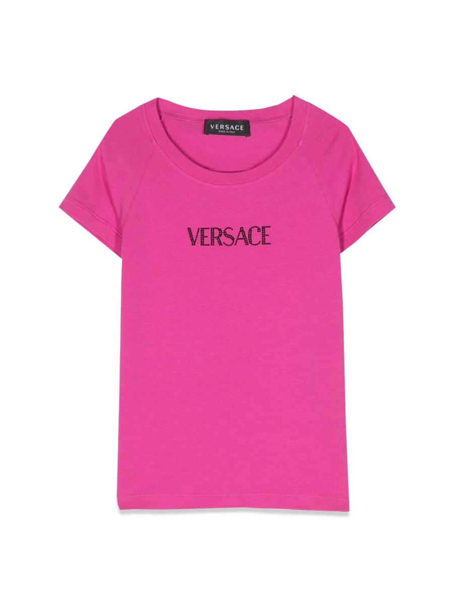 rhinestone logo t-shirt 1010507K1A075762P110 (VERSACE / Tシャツ・カットソー ) | VERSACE (ヴェルサーチェ)