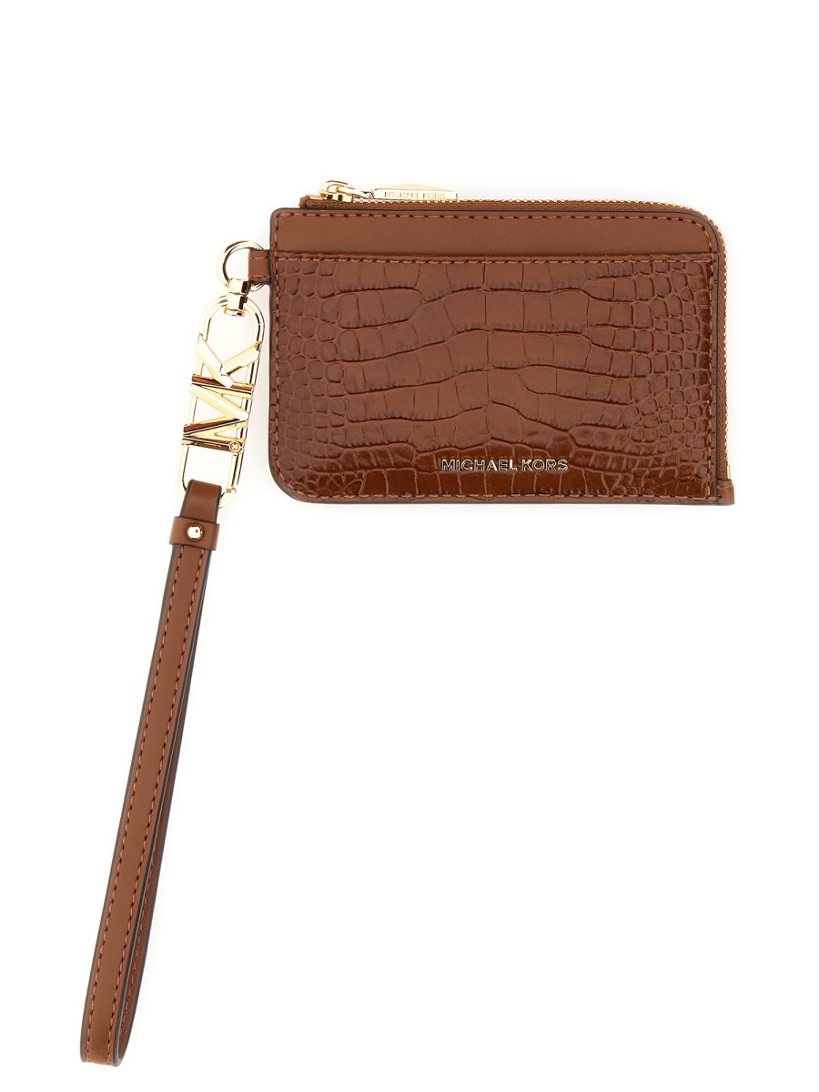 CROCODILE PRINT LEATHER CARD CASE 34S3G8ED0K219CHESTNUT (MICHAEL MICHAEL KORS / 財布・カードケース ) | MICHAEL MICHAEL KORS (マイケル・マイケル・コース)