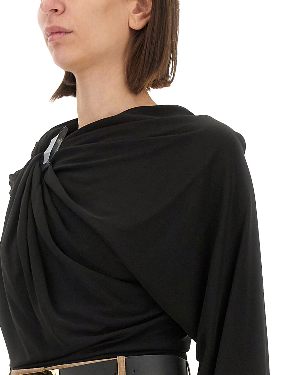 Tシャツ・カットソー VICTORIA BECKHAM DRAPED JERSEY TOP Draped jersey top in black - Victoria Beckham | Mytheresa