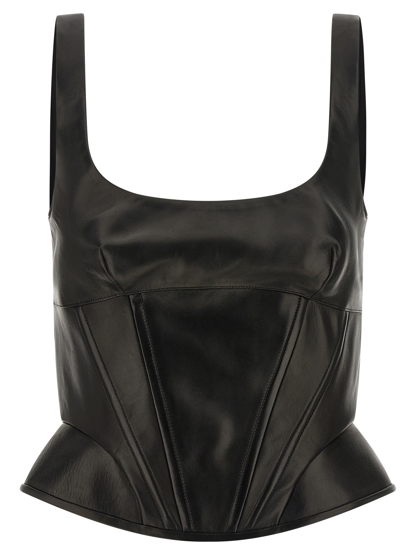 Peplos leather top D472L734GKH95708 (ERMANNO SCERVINO / タンクトップ・キャミソール ) | ERMANNO SCERVINO (エルマンノ シェルヴィーノ)