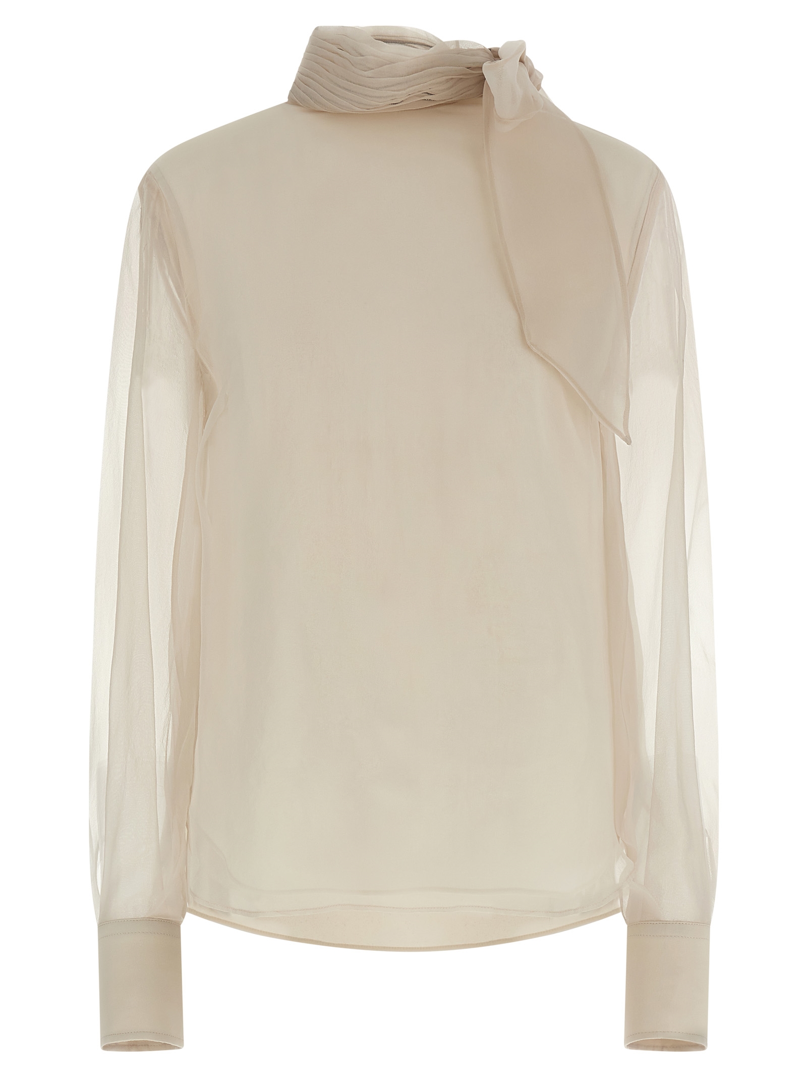 Silk blouse with lavallière MF940ED814C8553 (Brunello Cucinelli / ニット・セーター・カーディガン ) | Brunello Cucinelli (ブルネロ・クチネリ)
