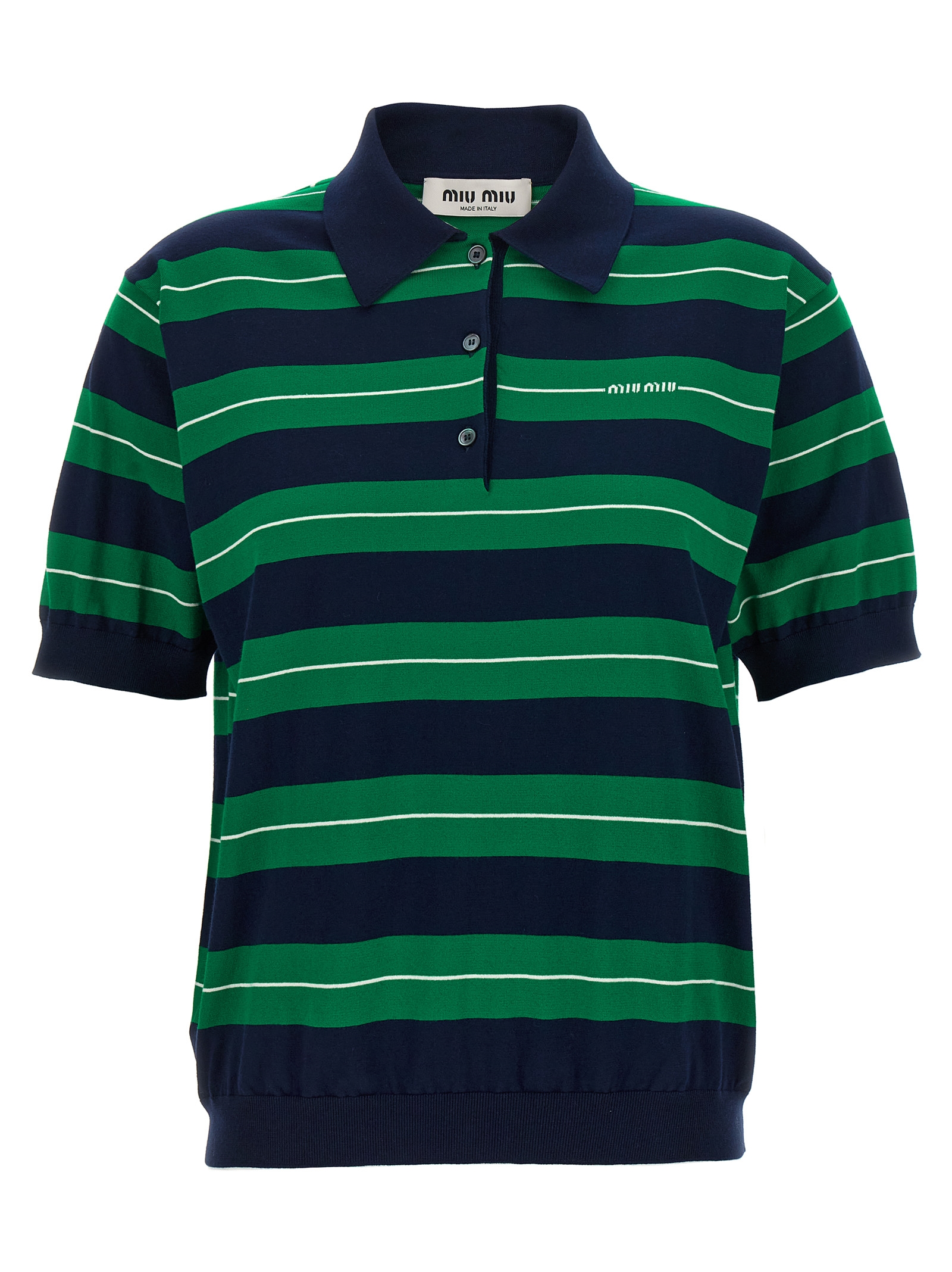 Striped polo shirt MMLB33SOOO17NQF0D3Z (MIU MIU / ポロシャツ ) | MIU MIU (ミュウミュウ)
