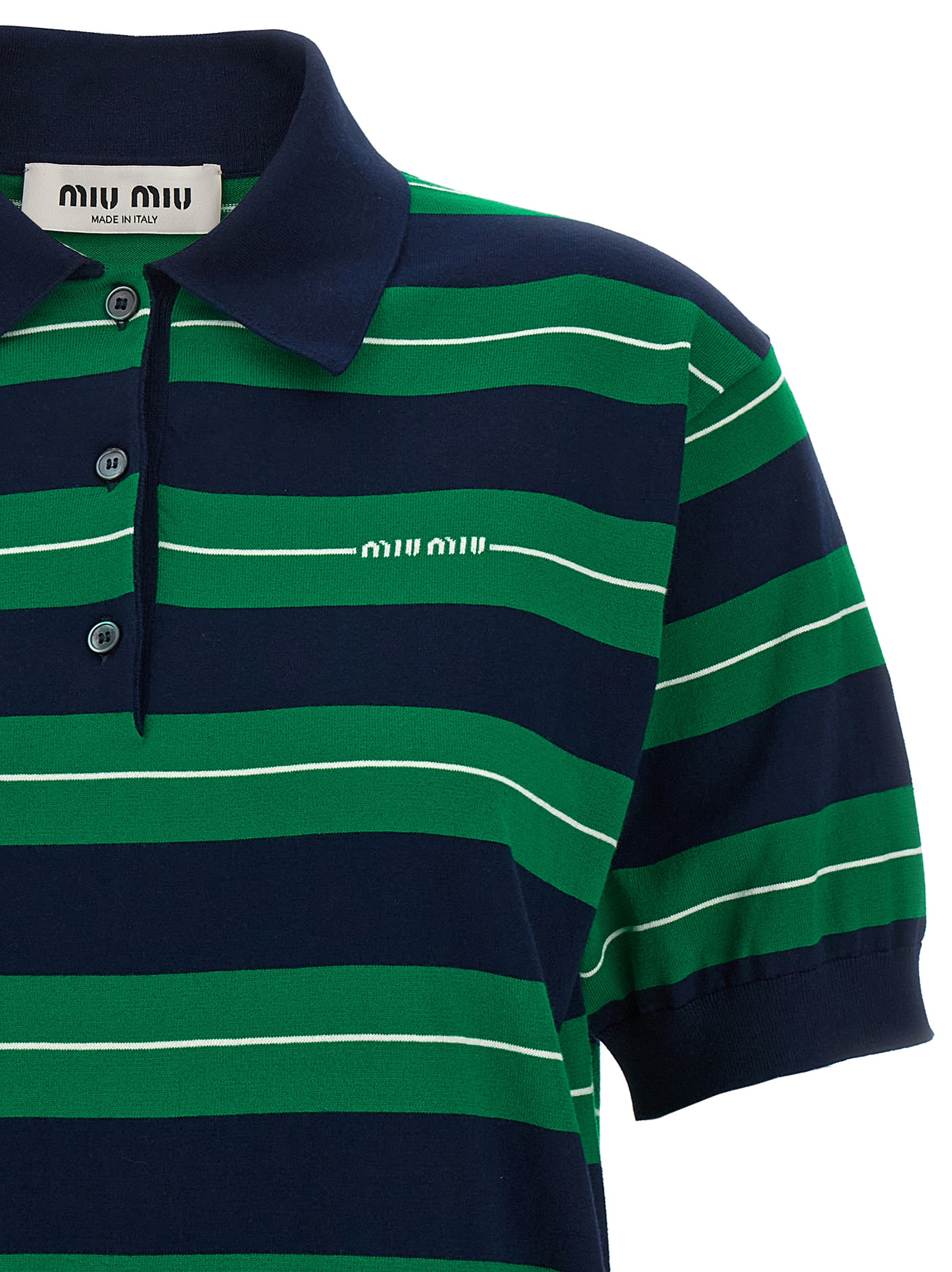 Striped polo shirt MMLB33SOOO17NQF0D3Z (MIU MIU / ポロシャツ ) | MIU MIU (ミュウミュウ)(2)