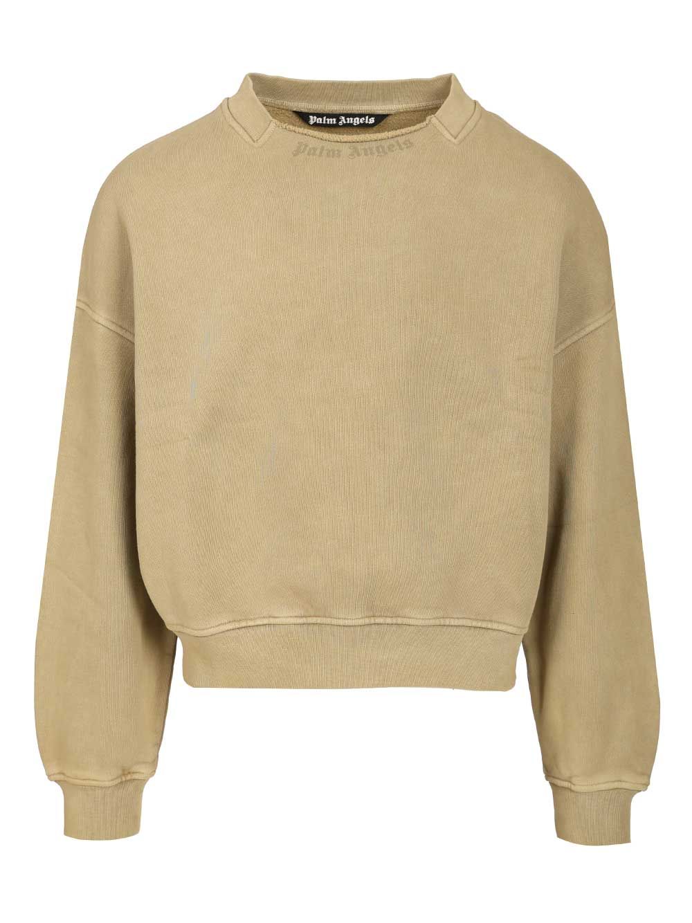 Curved logo sweatshirt PMBA08KF25FLE0015852 (Palm Angels / スウェット・フーディー ) | Palm Angels (パームエンジェルス)