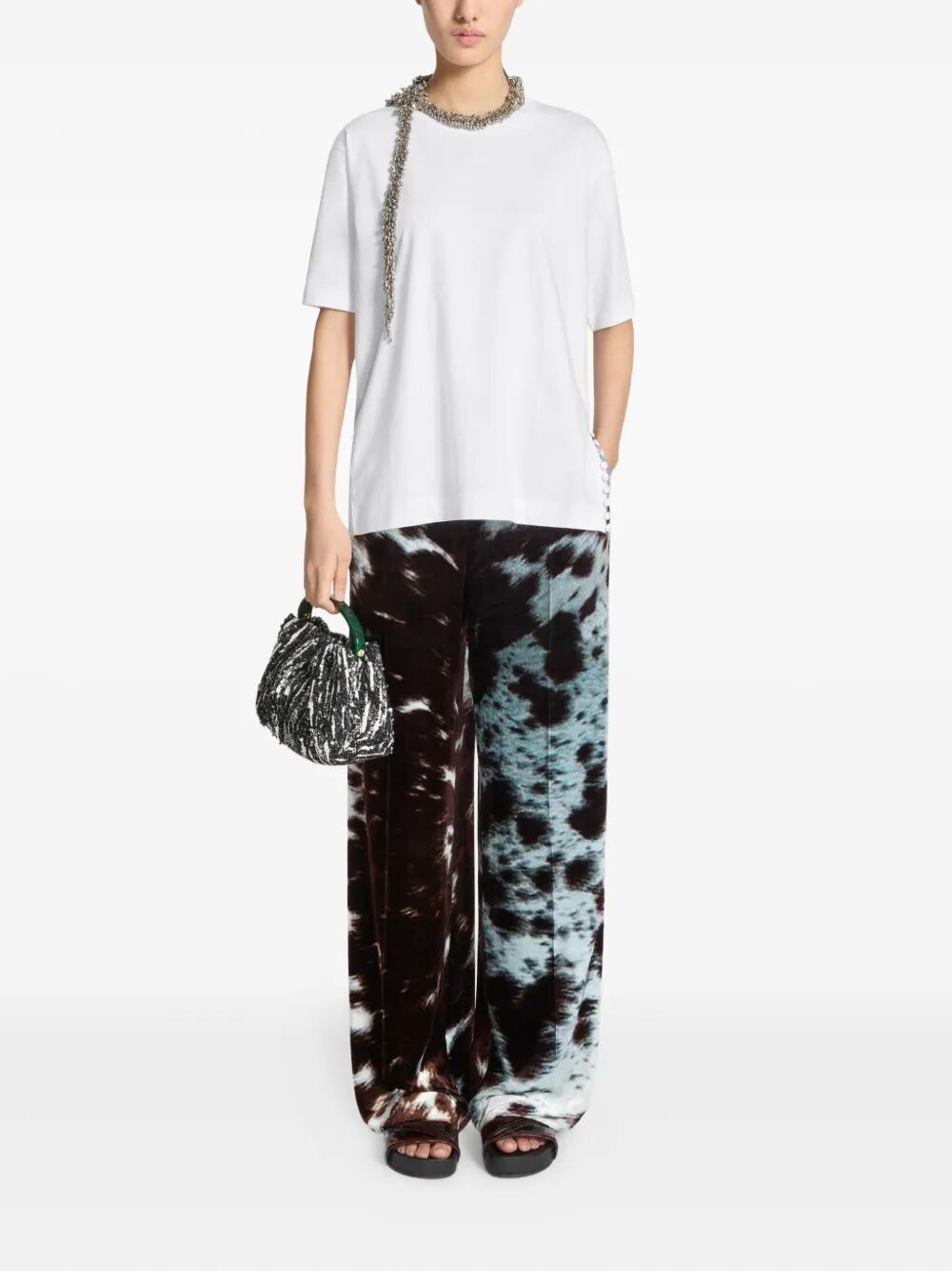 SMALL PLEATED JACQUARD BAG WITH RESIN HANDLE BW252011524851900 (Dries Van Noten / ハンドバッグ・ショルダーバッグ ) | Dries Van Noten (ドリスヴァンノッテン)(1)