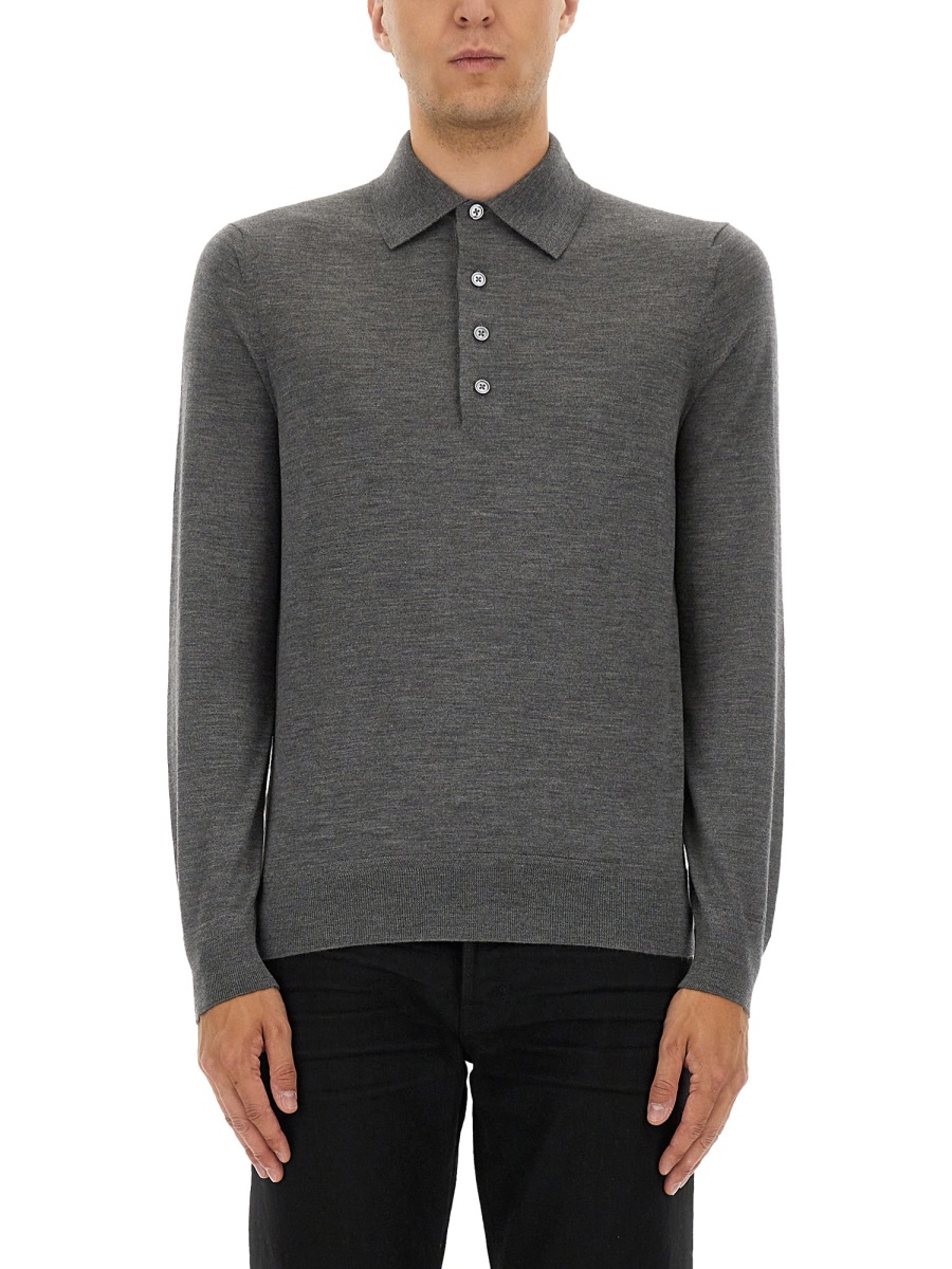 FINE MERINO VIRGIN WOOL POLO SHIRT KPL003YMW103IG680 (TOM FORD / ポロシャツ ) | TOM FORD (トムフォード)