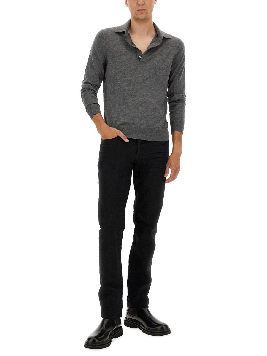 FINE MERINO VIRGIN WOOL POLO SHIRT KPL003YMW103IG680 (TOM FORD / ポロシャツ ) | TOM FORD (トムフォード)(1)