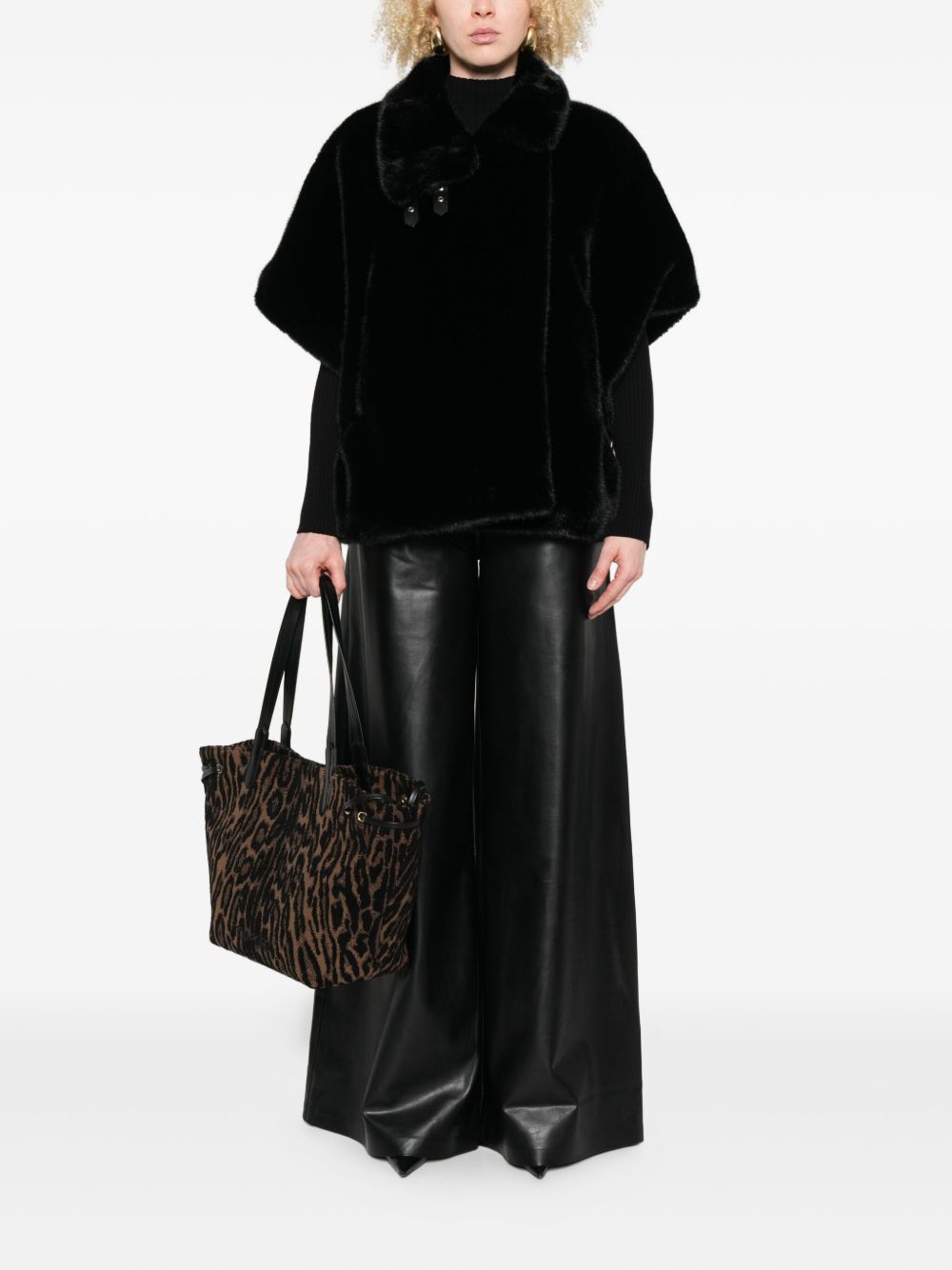 Pinko Coats Black 103837A2PICOMODINOZ99 (PINKO / レザー&ファージャケット・コート ) | PINKO (ピンコ)(2)