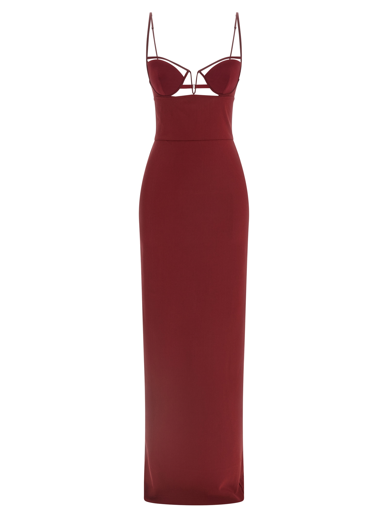 'V-Wire Bra Maxi' dress NDDR2811000401BURGUNDY (NENSI DOJAKA / ワンピース・ドレス・オールインワン ) | NENSI DOJAKA (ネンシ ドジョカ)
