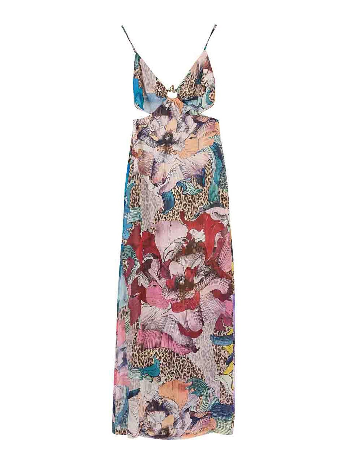 Long Element Dress Chiffon Print Flowers 78PAO958NS594MS3 (Just Cavalli / ワンピース・ドレス・オールインワン ) | Just Cavalli (ジャスト カヴァリ)