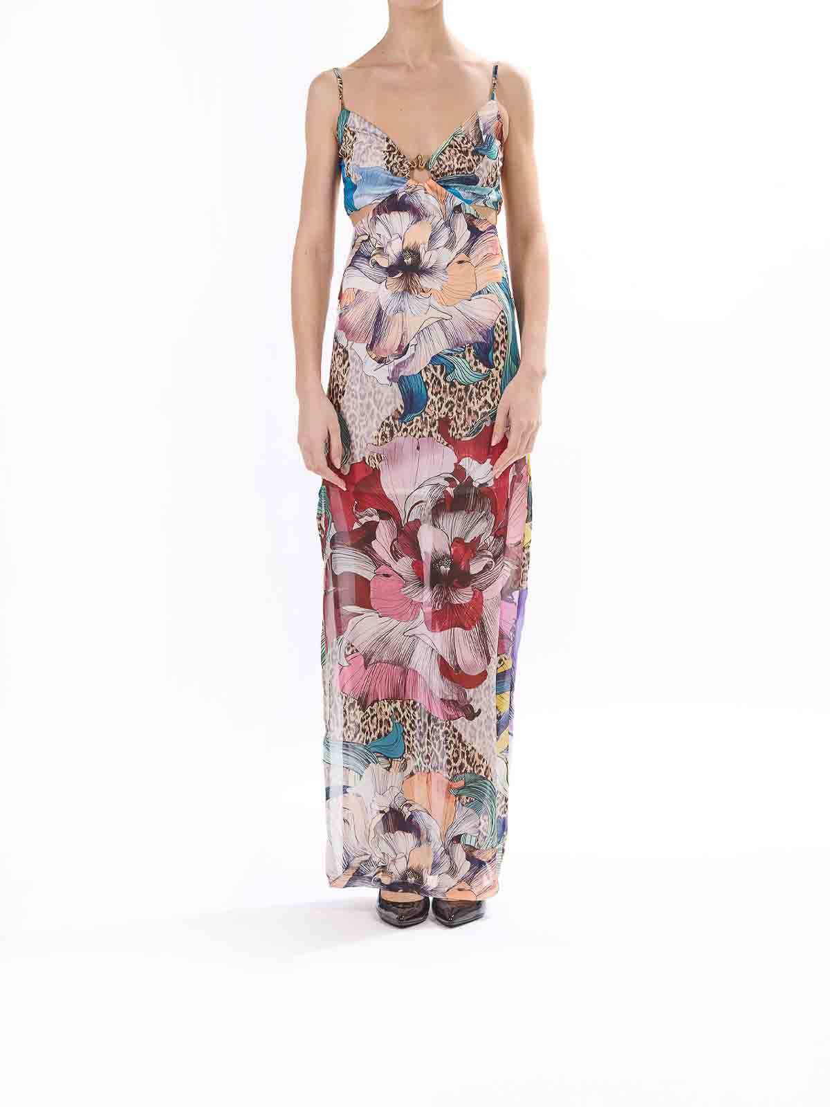 Long Element Dress Chiffon Print Flowers 78PAO958NS594MS3 (Just Cavalli / ワンピース・ドレス・オールインワン ) | Just Cavalli (ジャスト カヴァリ)(1)