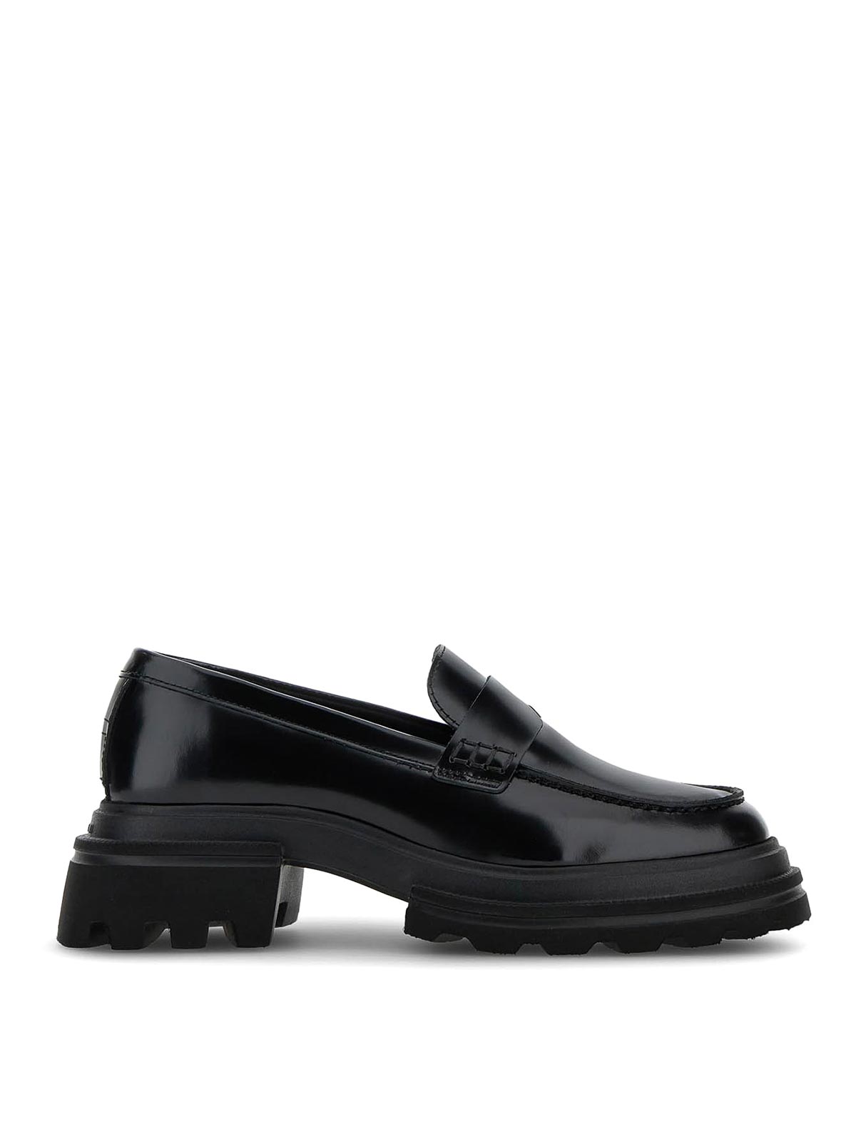 H674 black moccasin in leather HXW6740FM50SGXB999 (HOGAN / ローファー ) | HOGAN (ホーガン)