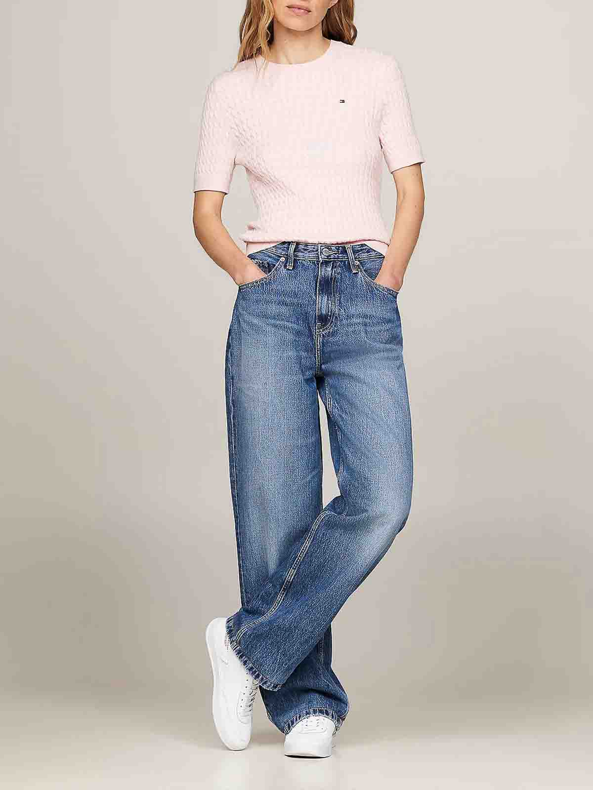 Pullover Slim Fit A Maniche Corte WW0WW41787TIO (TOMMY HILFIGER / ニット・セーター・カーディガン ) | TOMMY HILFIGER (トミーフィルフィガー)(1)