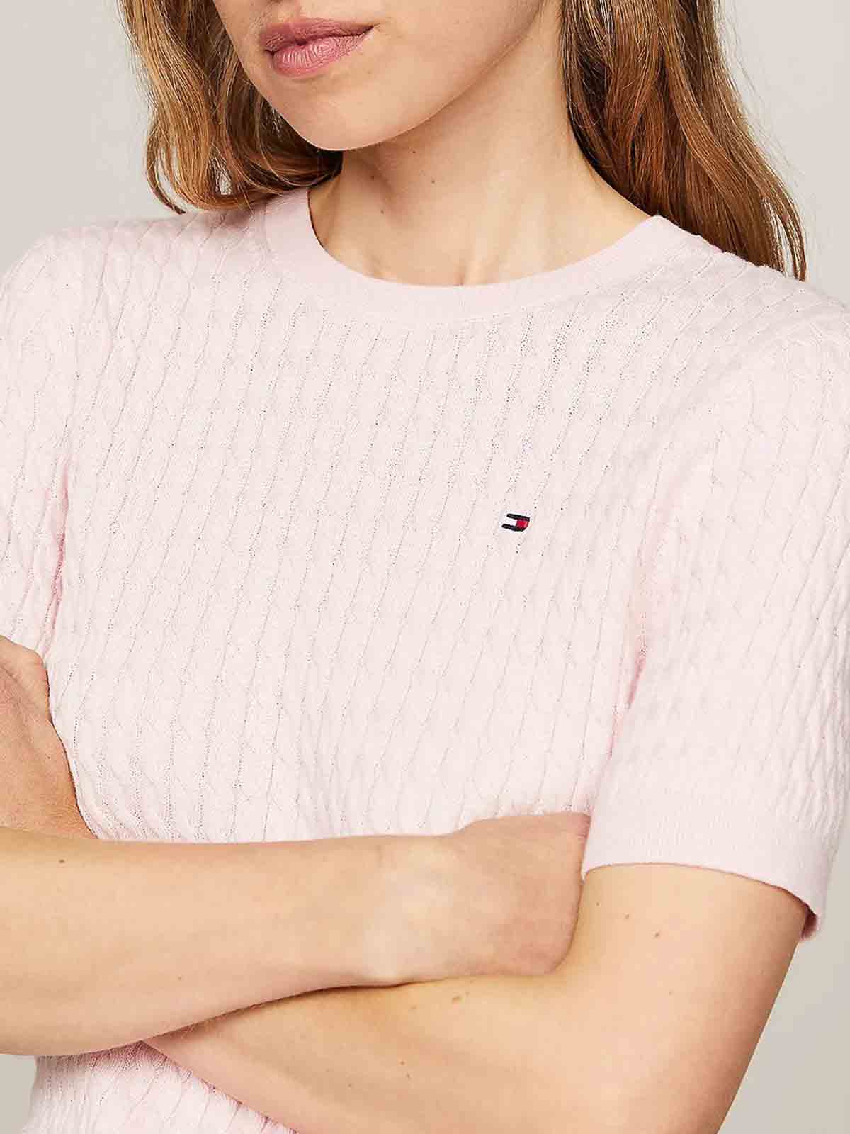 Pullover Slim Fit A Maniche Corte WW0WW41787TIO (TOMMY HILFIGER / ニット・セーター・カーディガン ) | TOMMY HILFIGER (トミーフィルフィガー)(3)