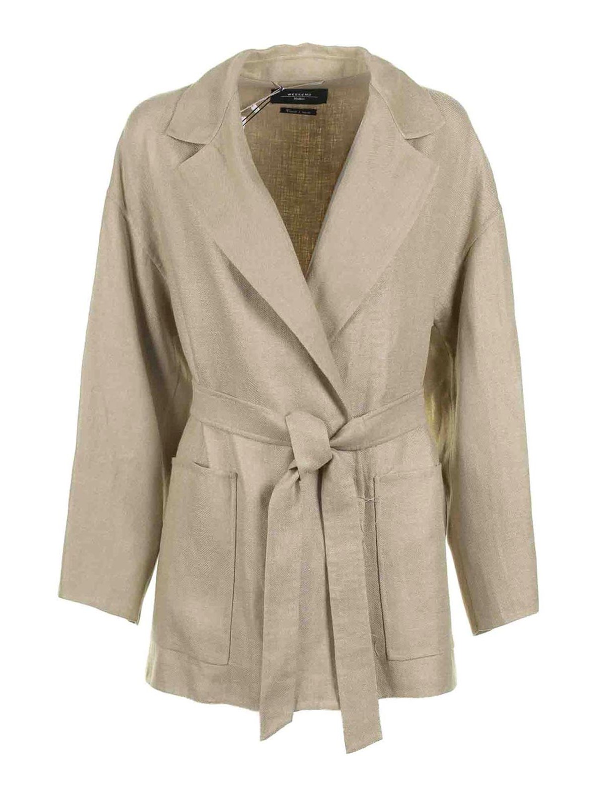 Beige linen jacket with belt 2415041022600000 (Weekend Max Mara / ブレザー・ジャケット ) | Weekend Max Mara (ウィークエンド マックスマーラ)