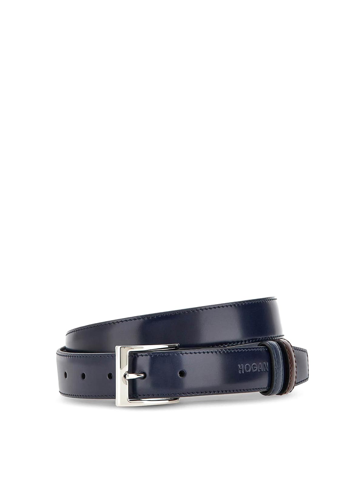 Blue belt in men's leather KFMC00N1100TN77D46 (HOGAN / ベルト・サスペンダー ) | HOGAN (ホーガン)