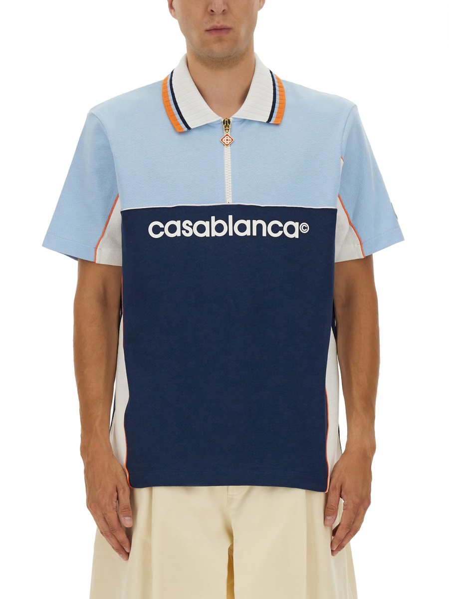 OVERSIZE FIT POLO SHIRT MPF25JTP39601PALEBLUEWHITE (Casablanca / ポロシャツ ) | Casablanca (カサブランカ)