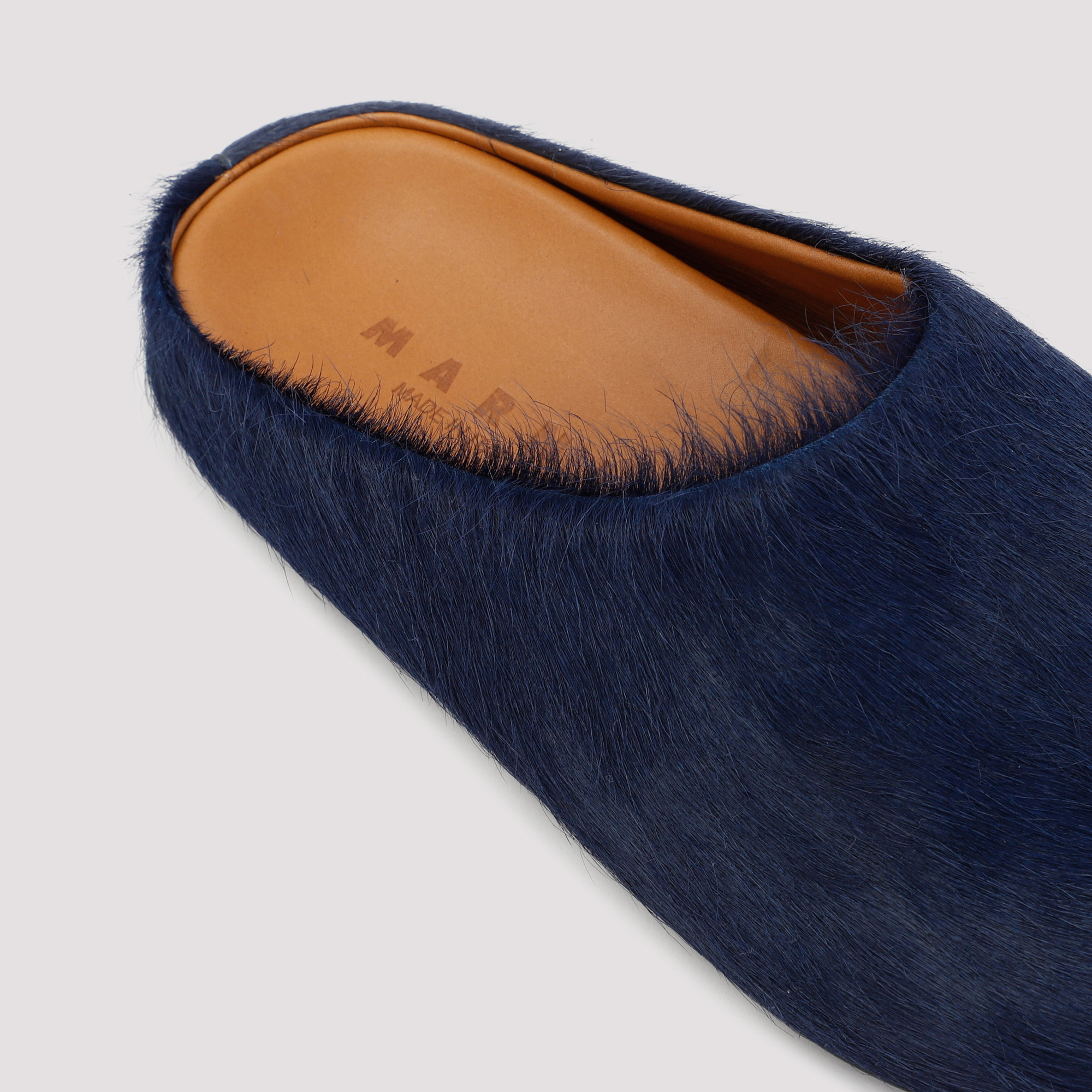 Navy blue calf hair Fussbett slippers SBMR000600P412200B84 (Marni / サンダル ) | Marni (マルニ)(4)