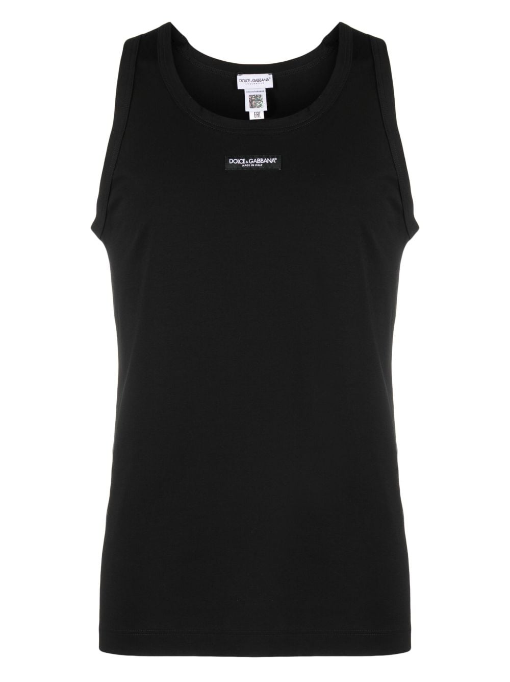 STRETCH COTTON TANK TOP WITH LOGO LABEL M8E96JFUEB0N0000 (Dolce & Gabbana / タンクトップ・キャミソール ) | Dolce & Gabbana (ドルチェガッバーナ)