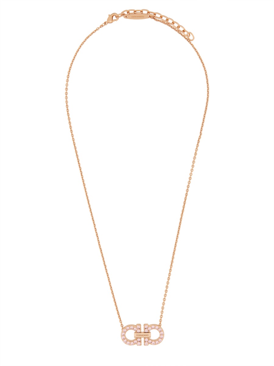 NECKLACE WITH "GANCINI" PENDANT AND CRYSTALS 785182760875001 (FERRAGAMO / ネックレス ) | FERRAGAMO (フェラガモ)