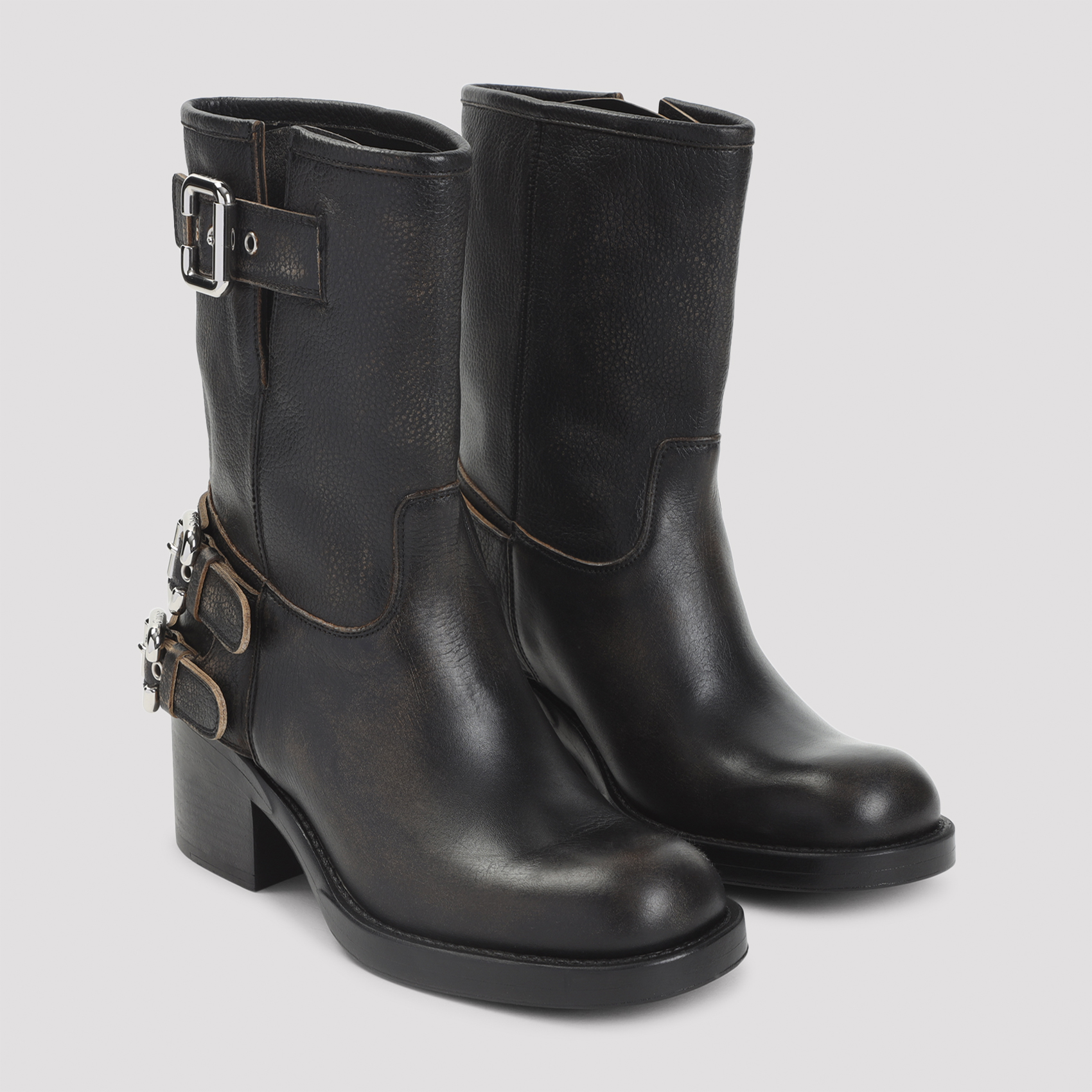 Black leather Dakota boots CHC25A12FSY001 (Chloé / ブーツ ) | Chloé (クロエ)(3)