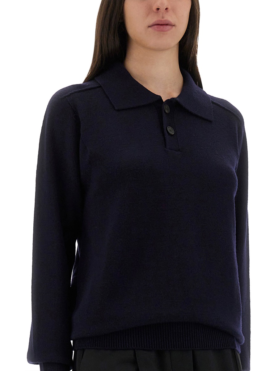 "INVERNESS" SHIRT WITH POLO COLLAR SARKSN1503NAVY (Studio Nicholson / ニット・セーター・カーディガン ) | Studio Nicholson (スタジオニコルソン)(2)