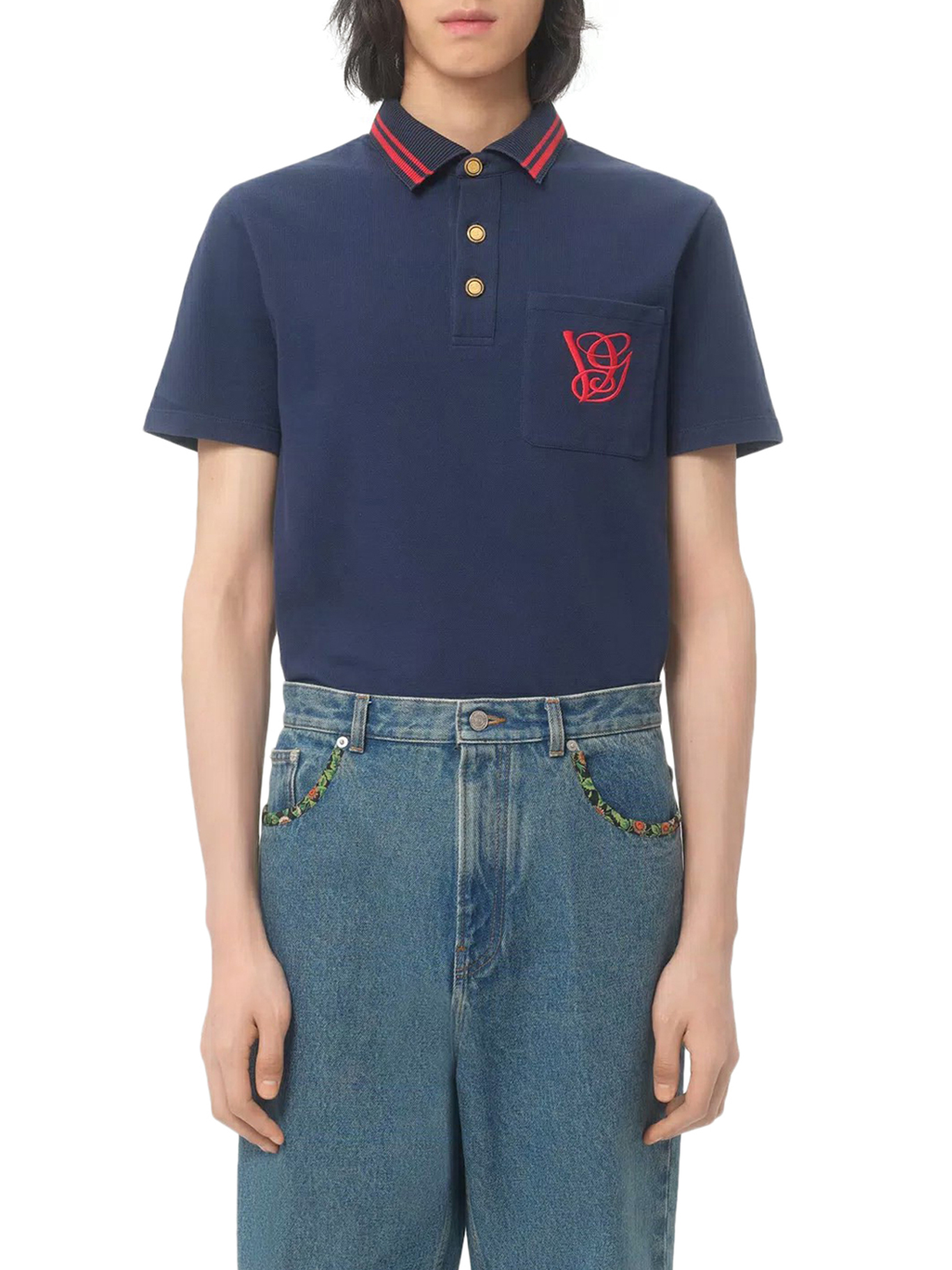 COTTON PIQUET POLO WITH VG EMBROIDERY 7V3MH04AB18D51 (Valentino Garavani / ポロシャツ ) | Valentino Garavani (ヴァレンティノ)(2)