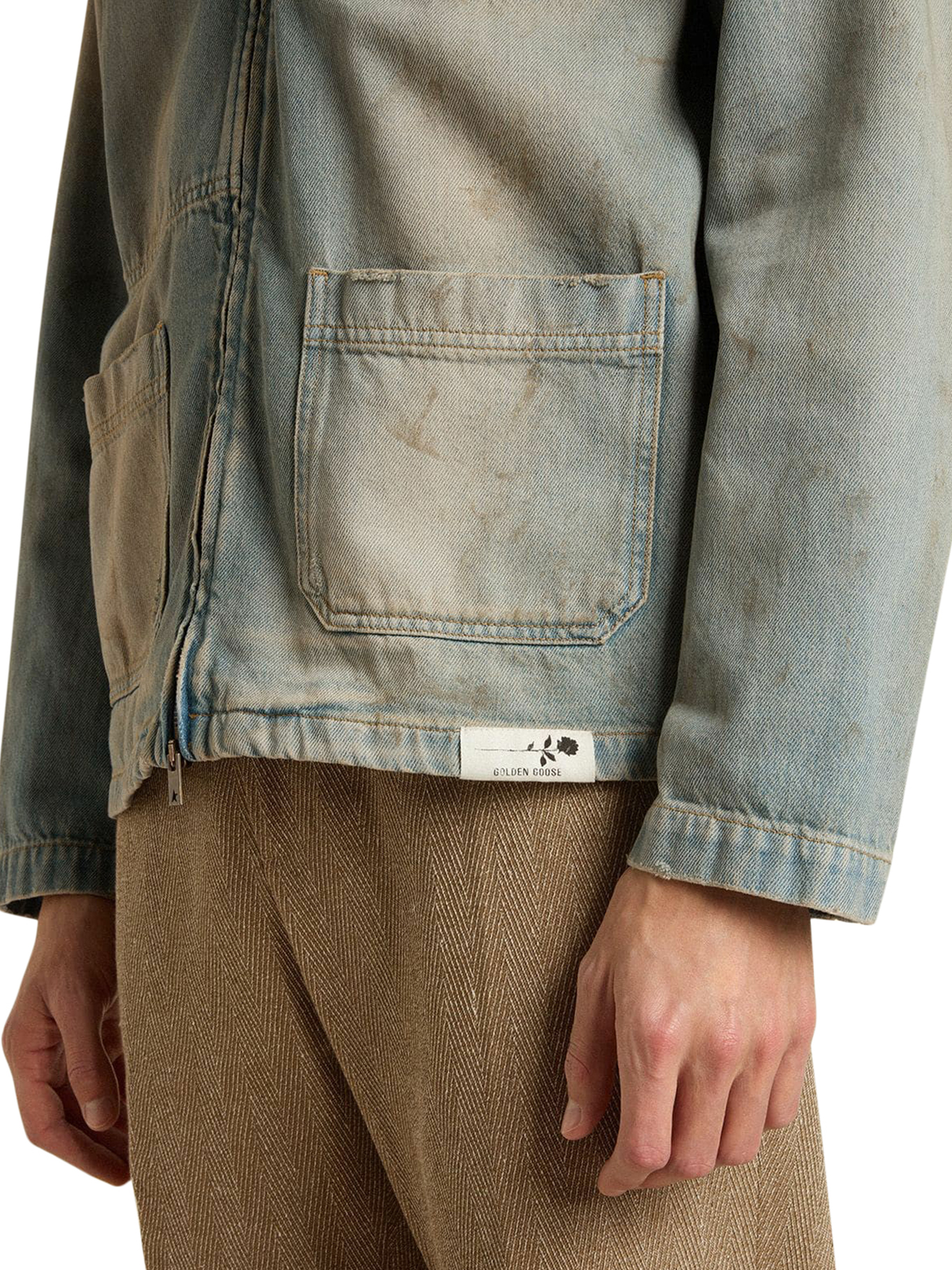 MEN`S DISTRESSED EFFECT DENIM JACKET WITH ZIP GMP01941P00208250491 (Golden Goose / カジュアルジャケット ) | Golden Goose (ゴールデングース)(4)