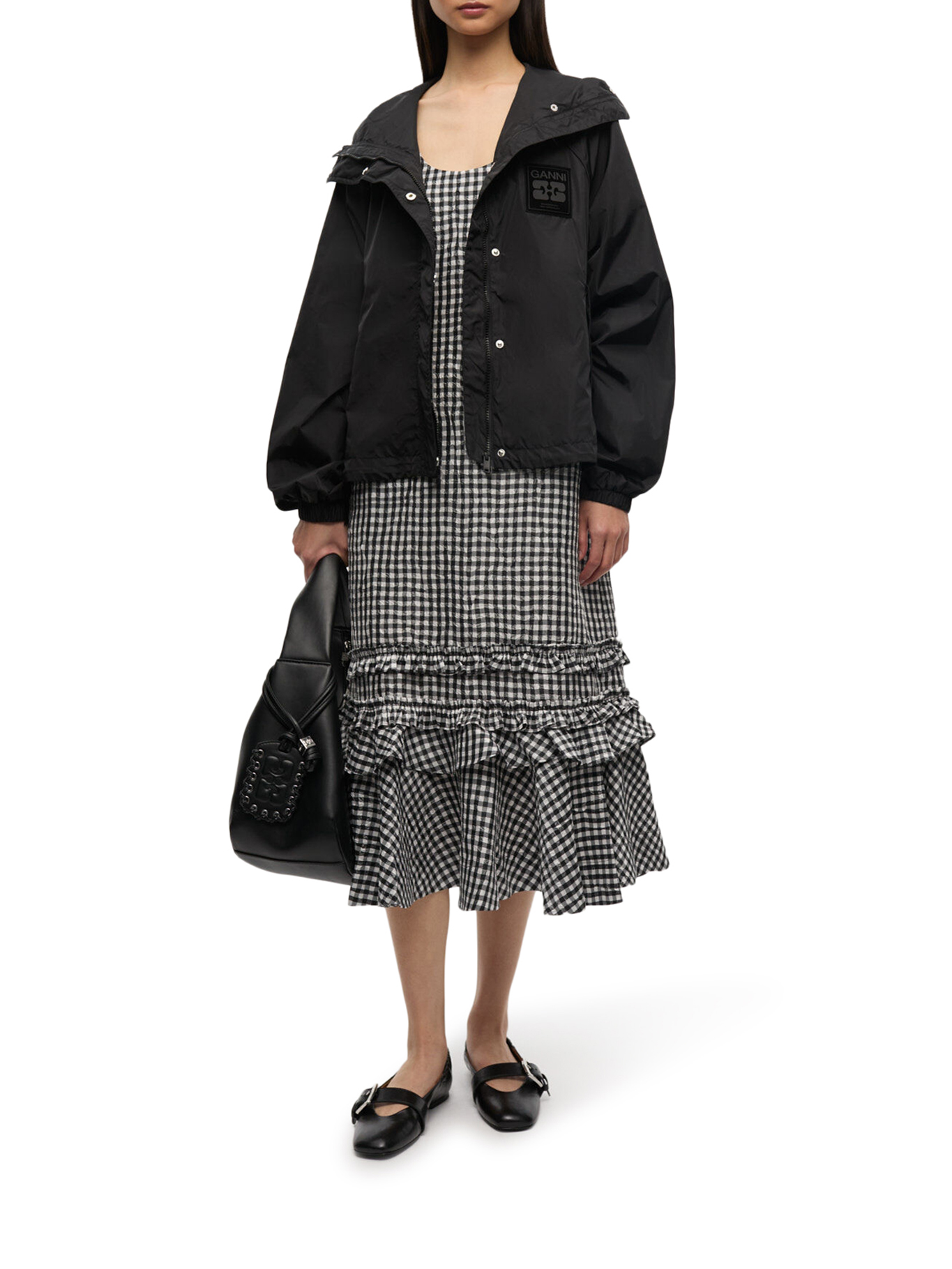 NYLON JACKET WITH GANNI LOGO PATCH W0736099 (GANNI / カジュアルジャケット ) | GANNI (ガニー)(1)