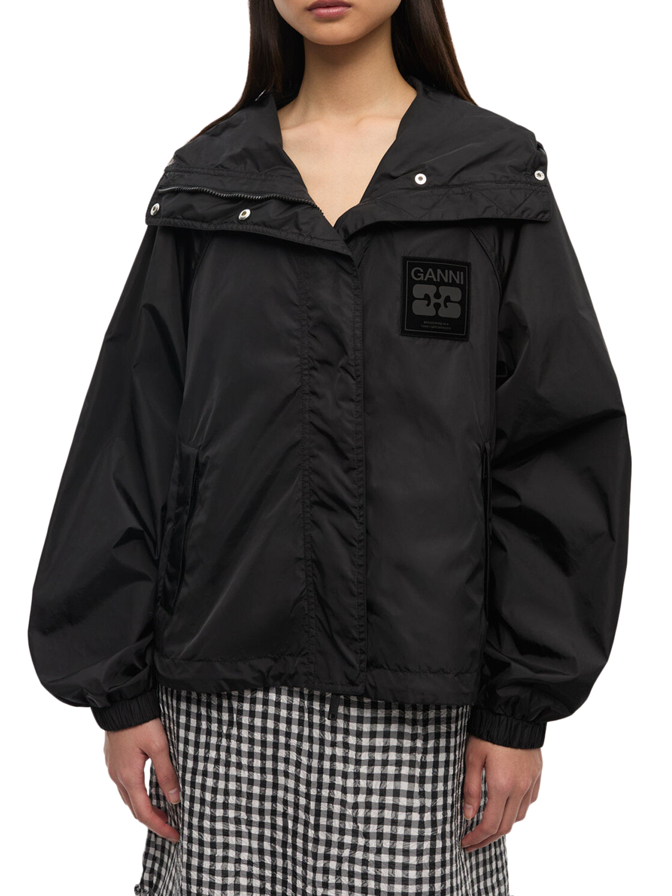 NYLON JACKET WITH GANNI LOGO PATCH W0736099 (GANNI / カジュアルジャケット ) | GANNI (ガニー)(2)
