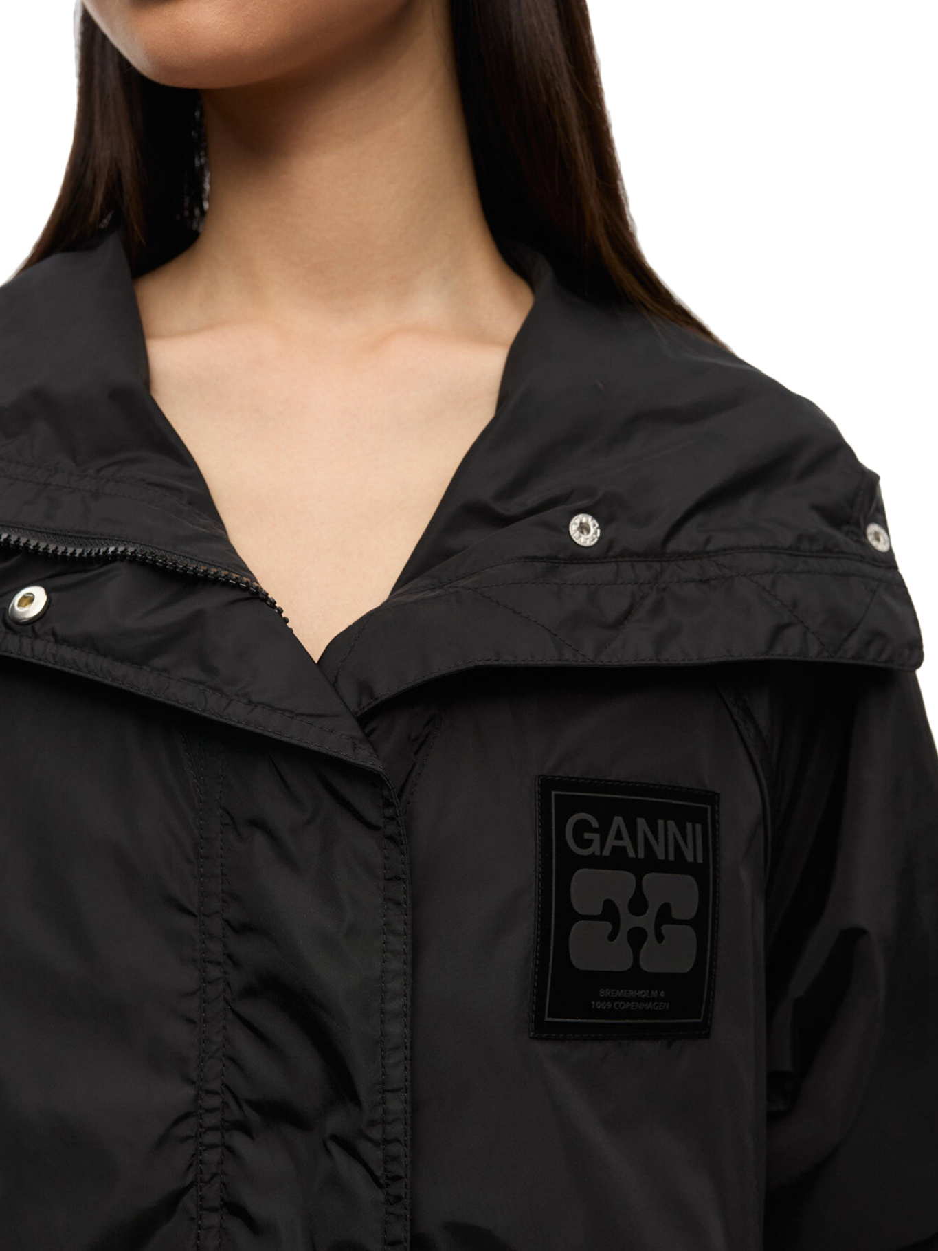 NYLON JACKET WITH GANNI LOGO PATCH W0736099 (GANNI / カジュアルジャケット ) | GANNI (ガニー)(4)