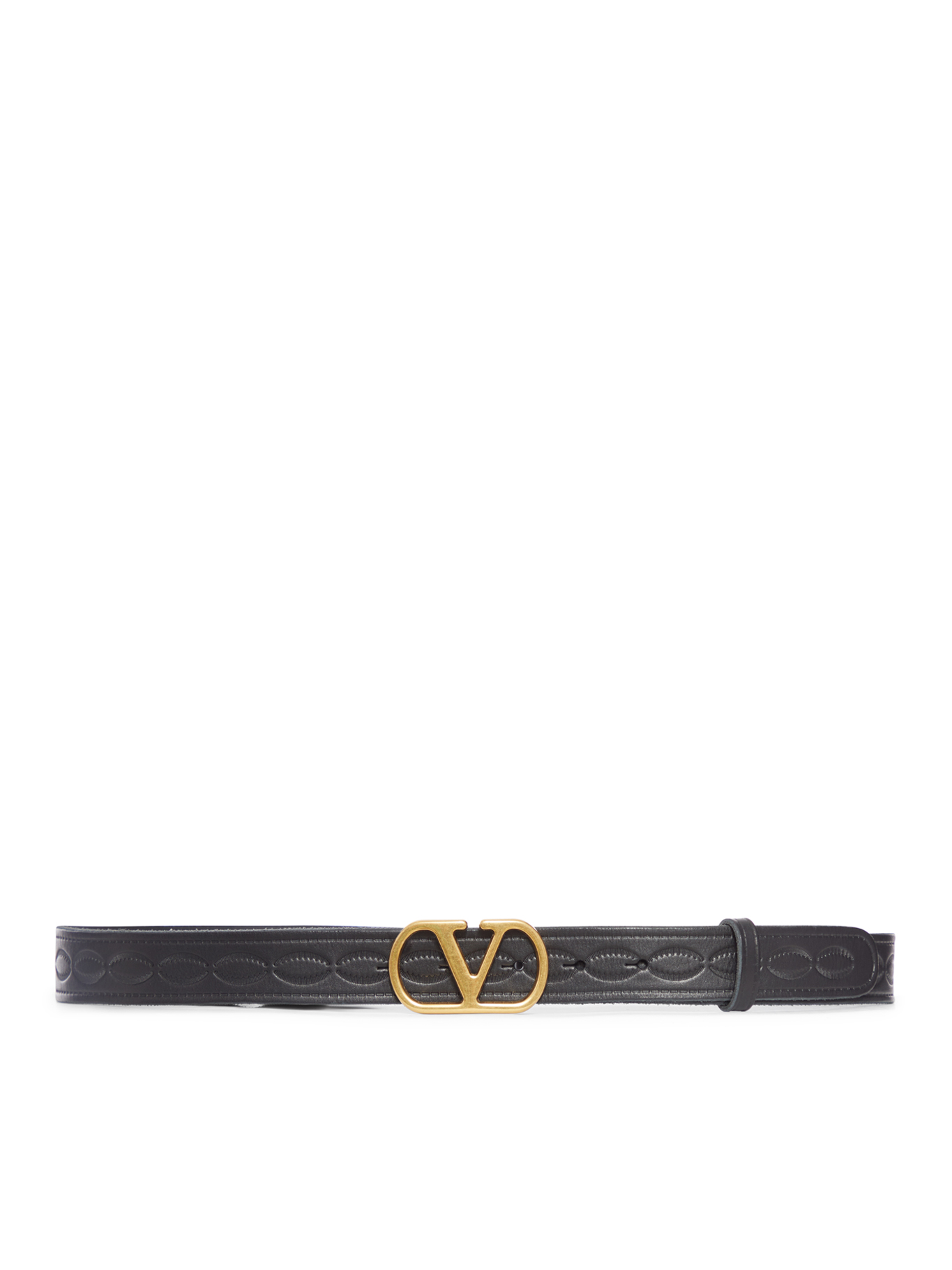 LEATHER BELT WITH LOGO BUCKLE 7Y2T0SM3ZIM0NO (Valentino Garavani / ベルト・サスペンダー ) | Valentino Garavani (ヴァレンティノ)