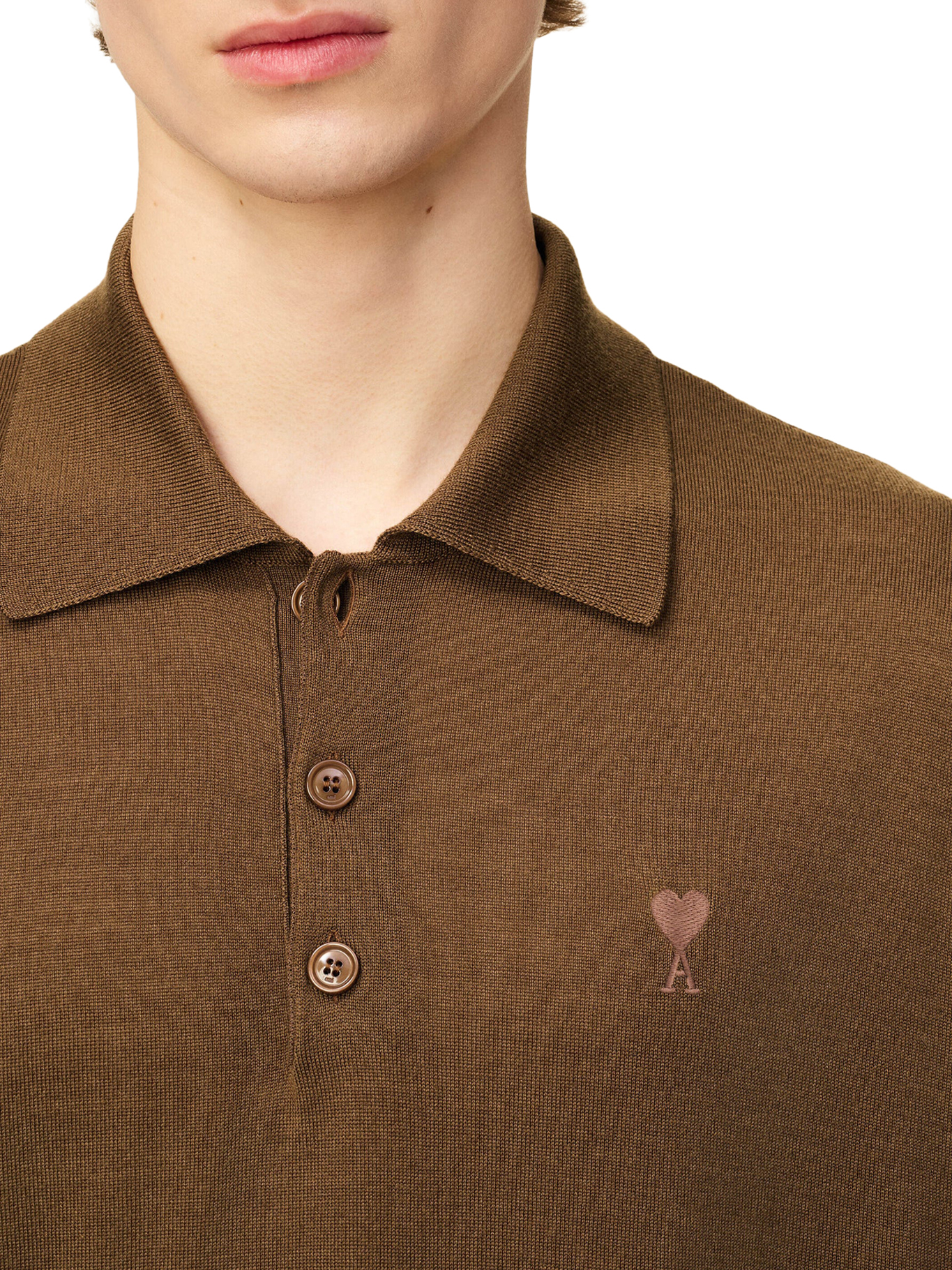 AMI DE COEUR POLO IN EXTRAFINE WOOL AND SILK HPL406KN0066216 (AMI Paris / ポロシャツ ) | AMI Paris (アミパリス)(3)