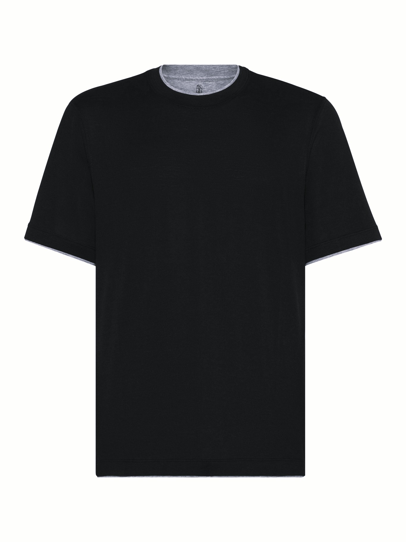 JERSEY T-SHIRT WITH CONTRASTING PROFILES MH8367427CGB88 (Brunello Cucinelli / Tシャツ・カットソー ) | Brunello Cucinelli (ブルネロ・クチネリ)