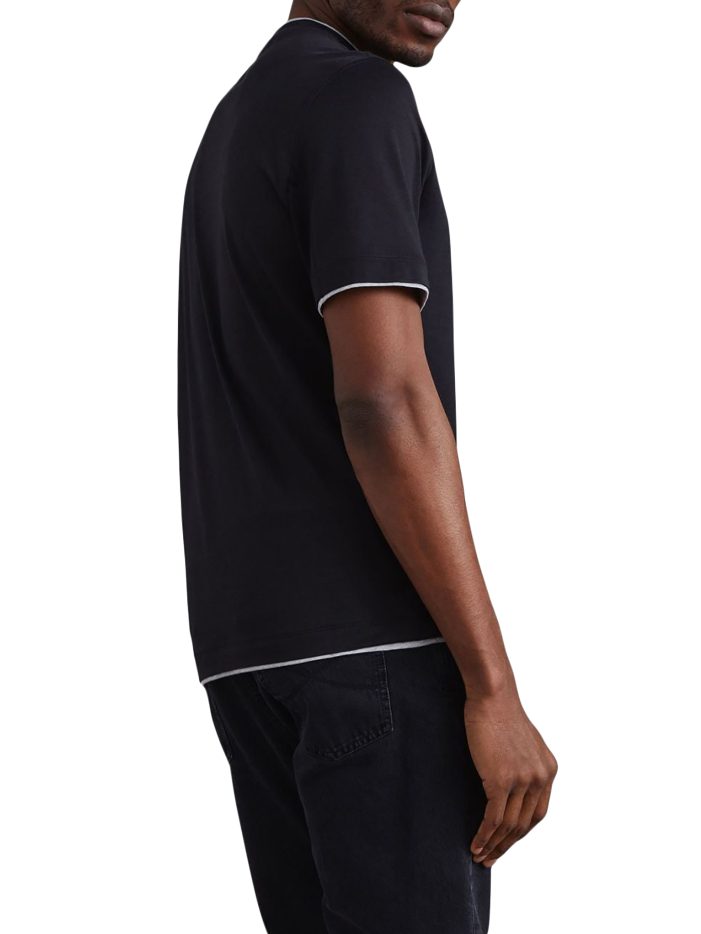 JERSEY T-SHIRT WITH CONTRASTING PROFILES MH8367427CGB88 (Brunello Cucinelli / Tシャツ・カットソー ) | Brunello Cucinelli (ブルネロ・クチネリ)(2)