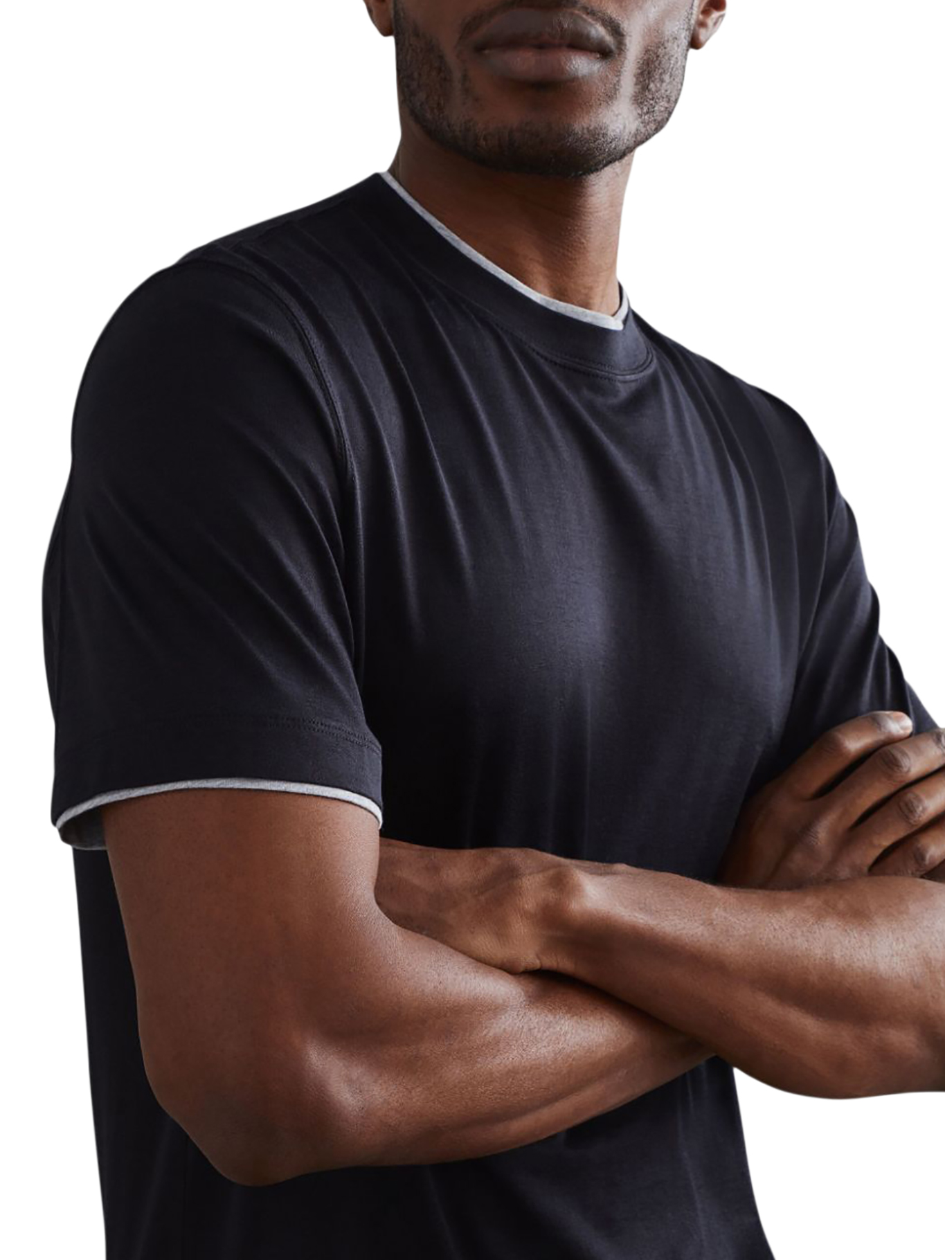 JERSEY T-SHIRT WITH CONTRASTING PROFILES MH8367427CGB88 (Brunello Cucinelli / Tシャツ・カットソー ) | Brunello Cucinelli (ブルネロ・クチネリ)(3)