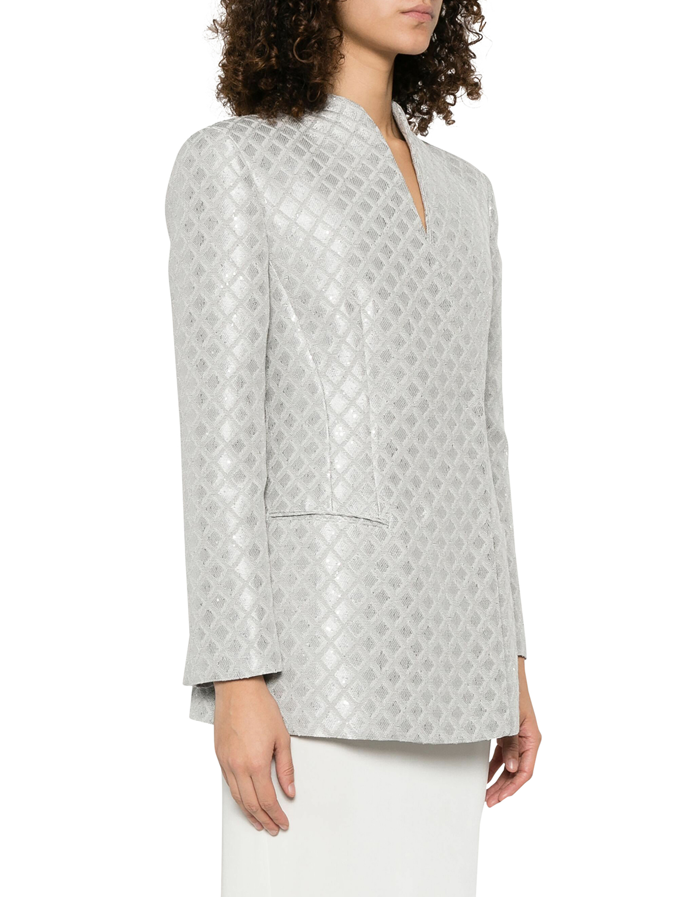 CHECKED BLAZER IN LAMINATED FABRIC WITH SEQUINS GW000845TE13744F8078 (GIORGIO ARMANI / ブレザー・ジャケット ) | GIORGIO ARMANI (ジョルジオ アルマーニ)(2)