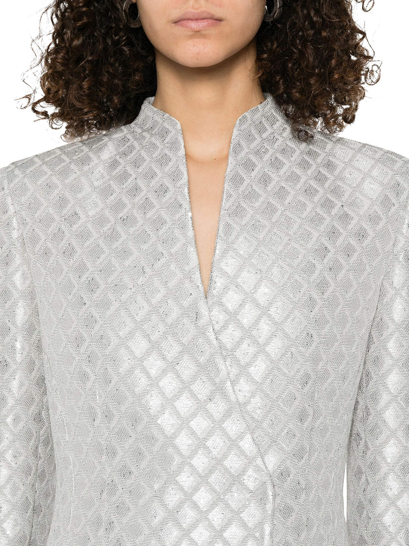 CHECKED BLAZER IN LAMINATED FABRIC WITH SEQUINS GW000845TE13744F8078 (GIORGIO ARMANI / ブレザー・ジャケット ) | GIORGIO ARMANI (ジョルジオ アルマーニ)(4)