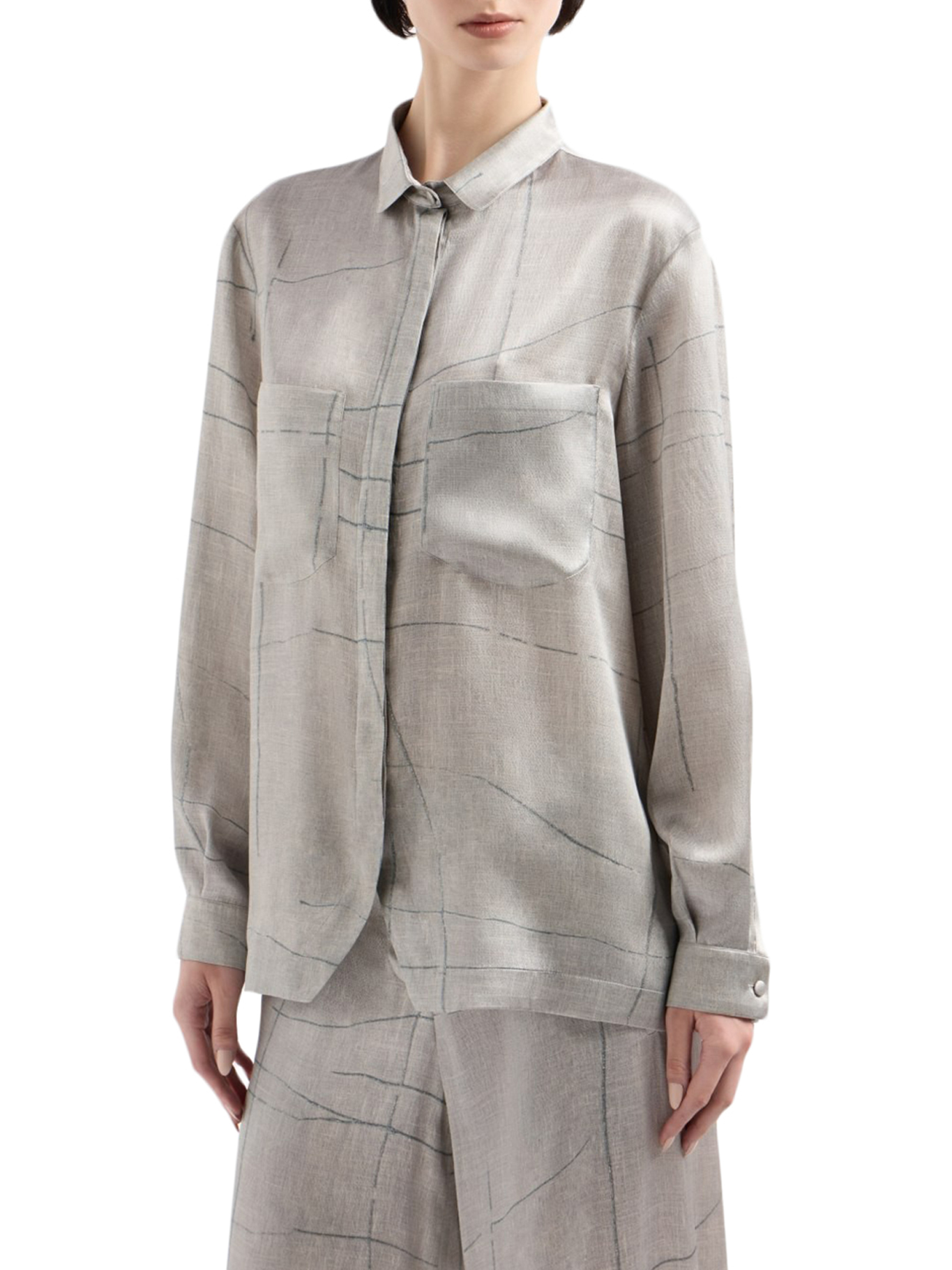 PRINTED SILK SATIN SHIRT GW000775TE13743F8078 (GIORGIO ARMANI / シャツ・ブラウス ) | GIORGIO ARMANI (ジョルジオ アルマーニ)(2)