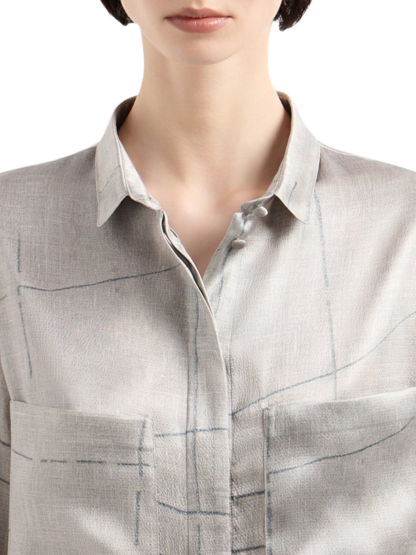 PRINTED SILK SATIN SHIRT GW000775TE13743F8078 (GIORGIO ARMANI / シャツ・ブラウス ) | GIORGIO ARMANI (ジョルジオ アルマーニ)(4)