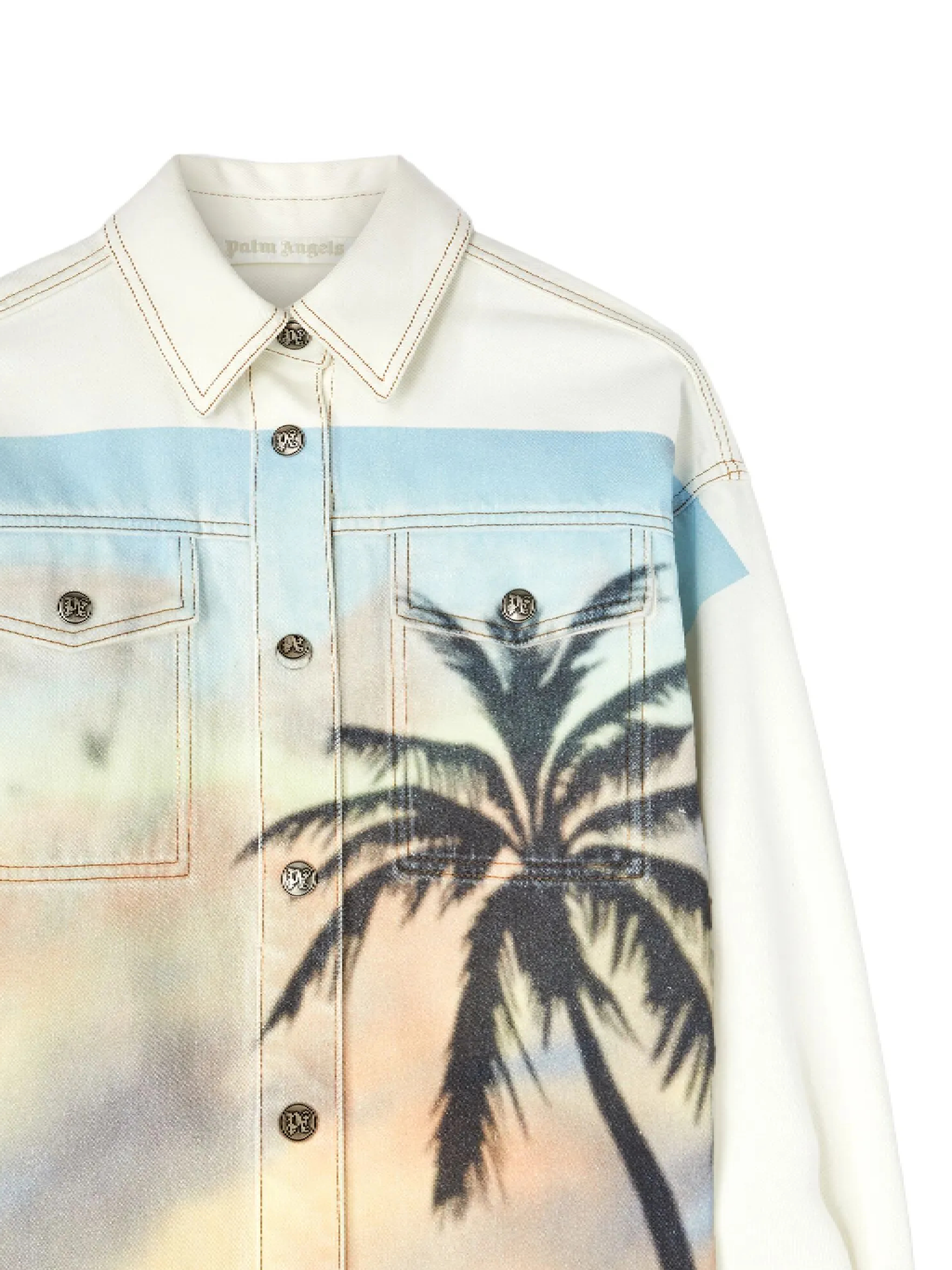 Palm Angels Shirts Beige PWYD023S25DEN0010384 (Palm Angels / シャツ・ブラウス ) | Palm Angels (パームエンジェルス)(1)