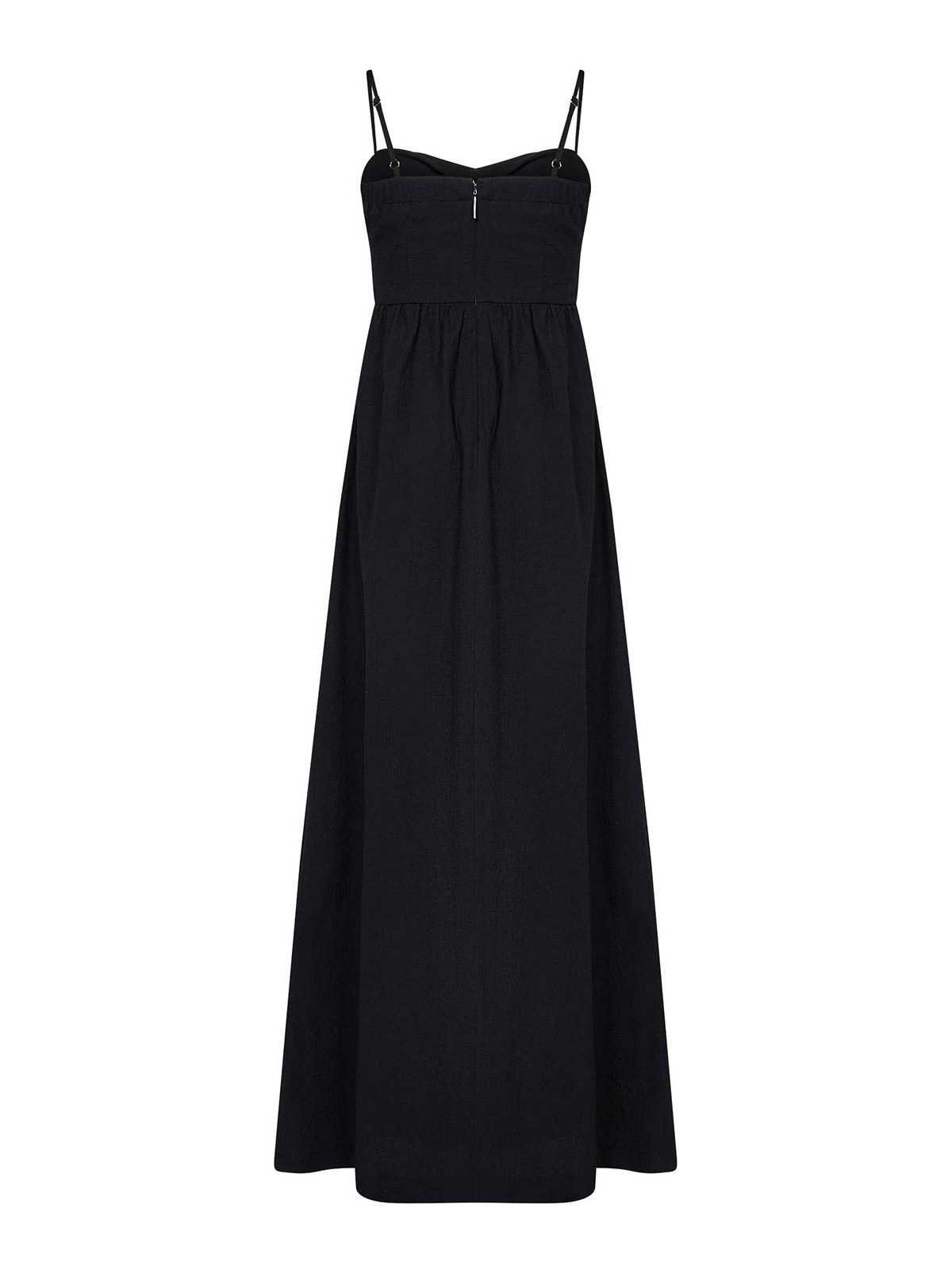 Long Black Textured Stretch Cotton Dress 3842MDA4325710799 (MSGM / ワンピース・ドレス・オールインワン ) | MSGM (エムエスジーエム)(1)