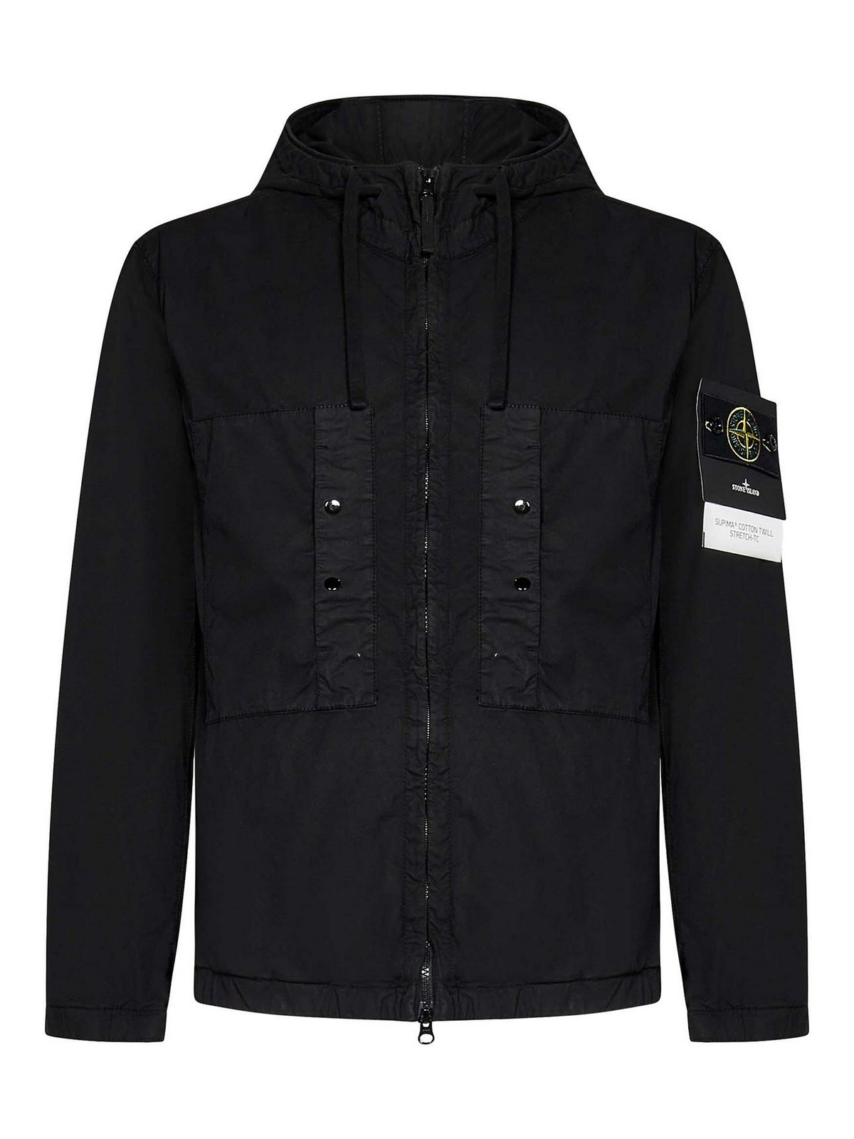 Black Jacket In Stretch Supima Cotton Twill K1S154100091S0010V0029 (STONE ISLAND / カジュアルジャケット ) | STONE ISLAND (ストーンアイランド)