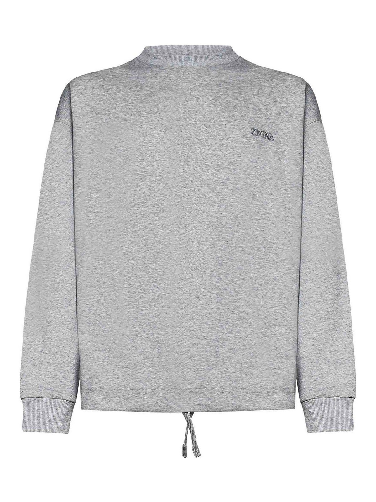 Melange Grey Cotton Crewneck Sweatshirt N6MGI1940032 (ZEGNA / スウェット・フーディー ) | ZEGNA (ゼニア)